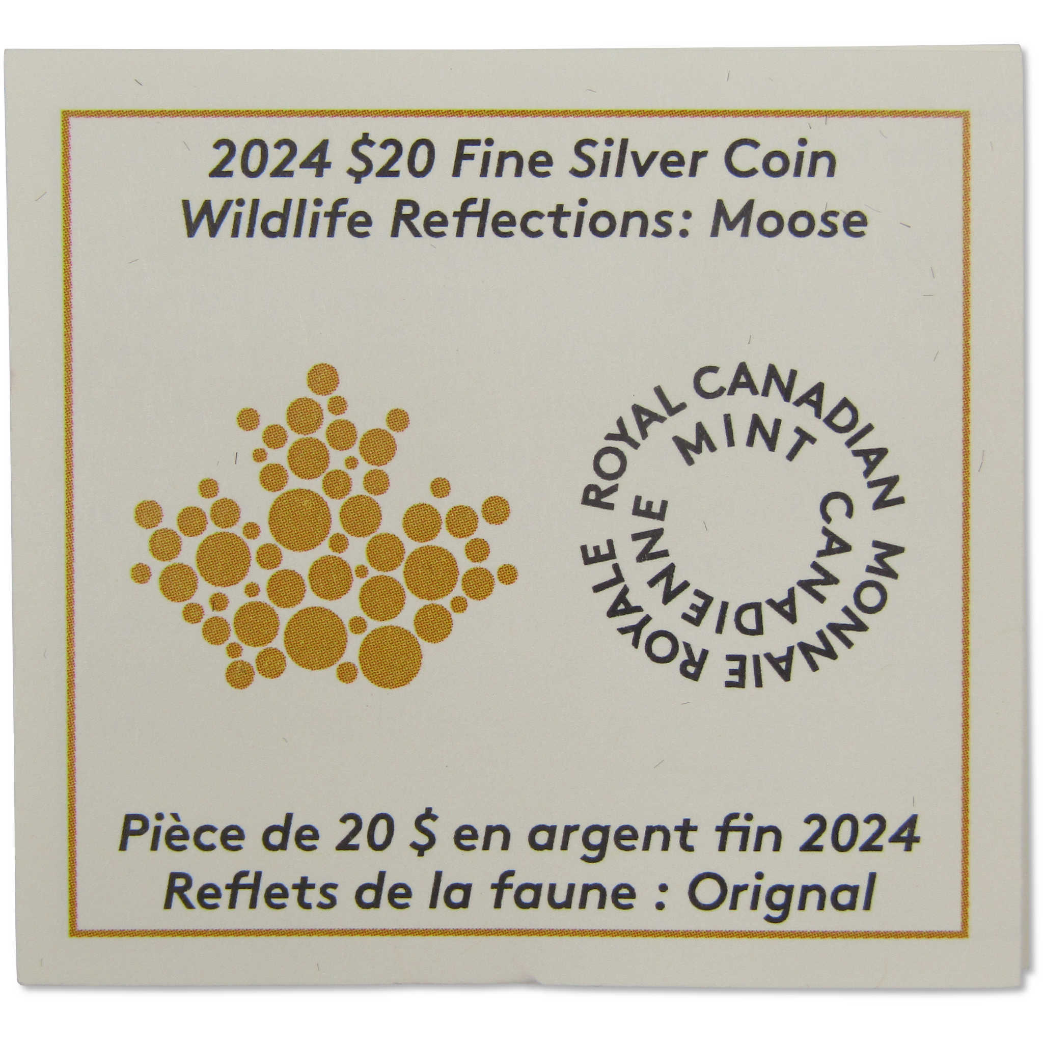 2024 Canadian Wildlife Reflections Moose 1 oz Silver COA SKU:OPC205