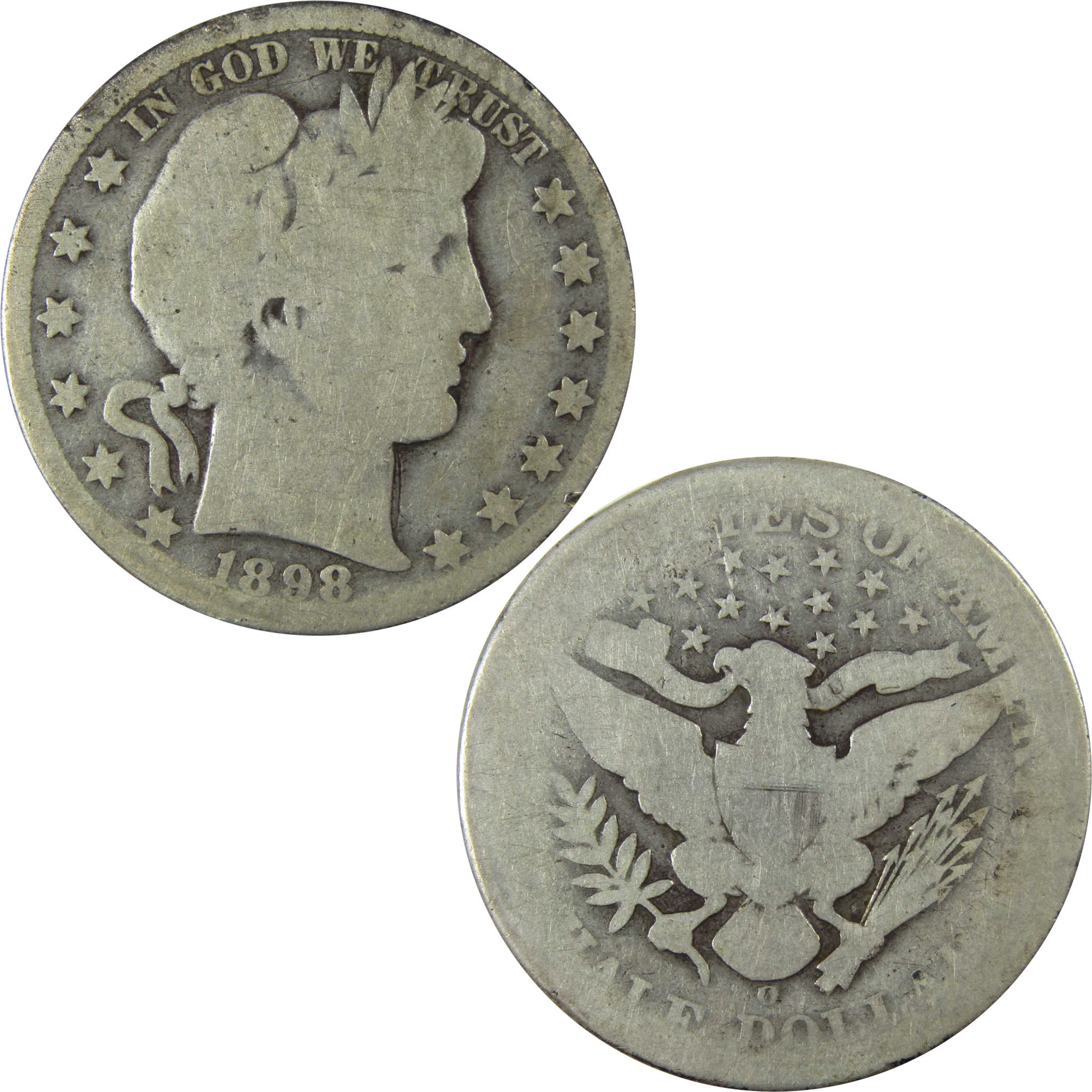 1898 O Barber Silver Half Dollar AG About Good 50c Coin SKU:I25963