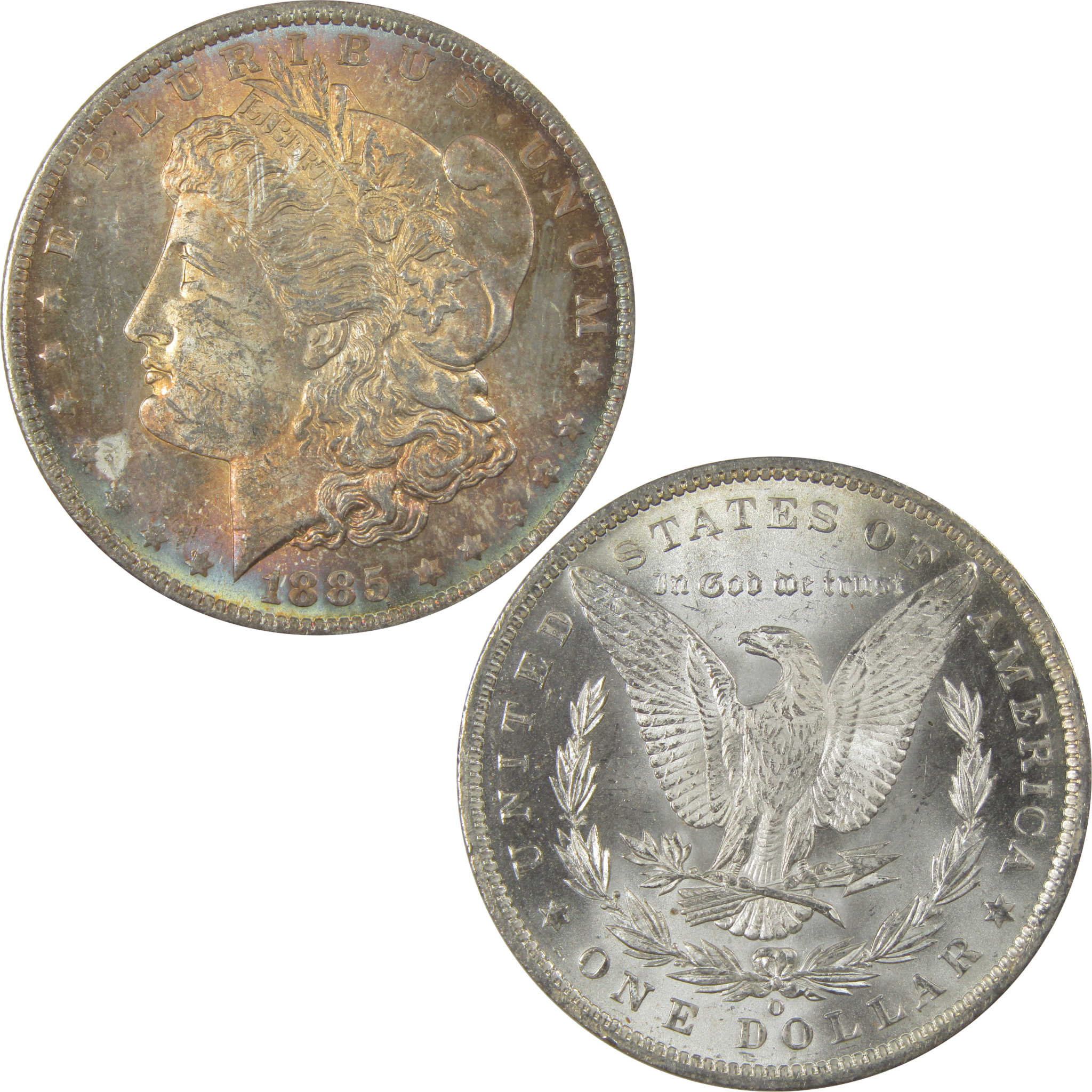 1885 O Morgan Dollar Uncirculated Silver $1 Coin Toned SKU:I22430