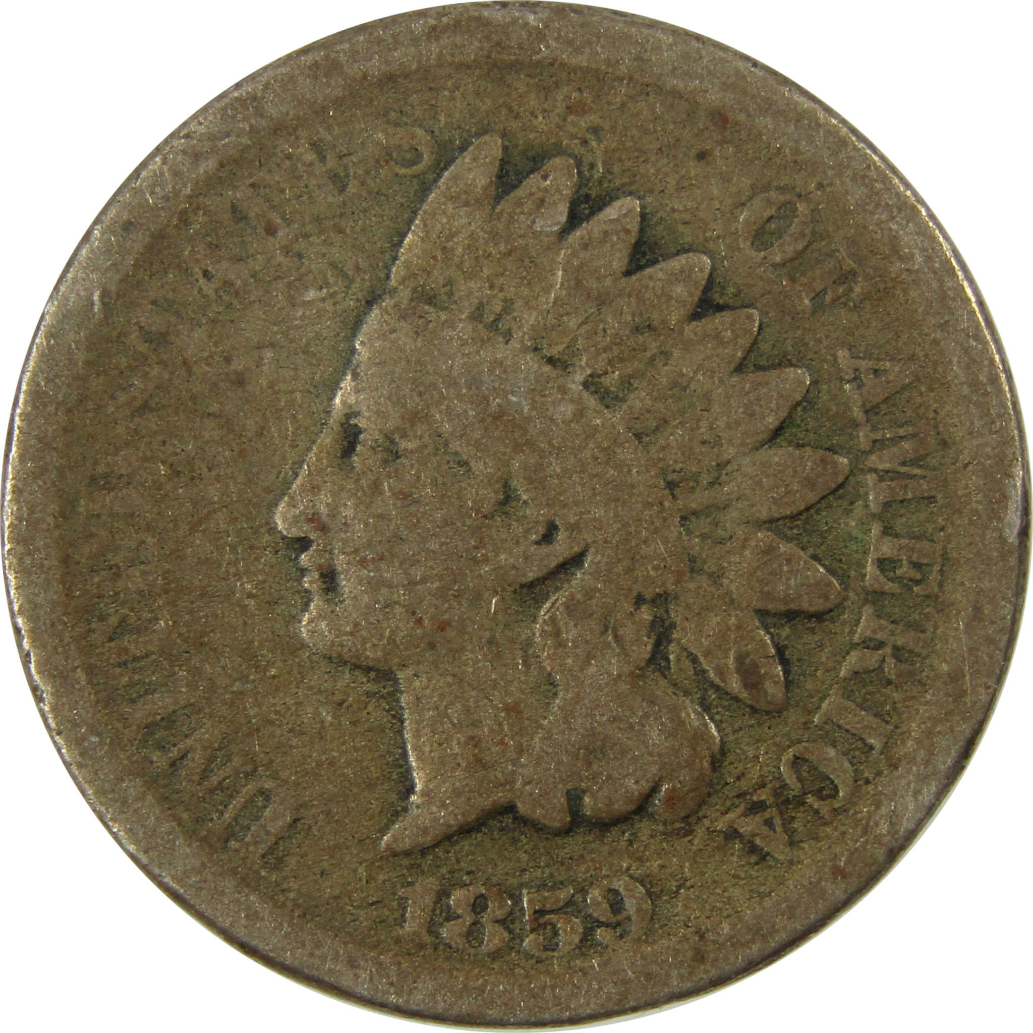 1859 Indian Head Cent AG About Good Penny 1c Coin SKU:CP1315
