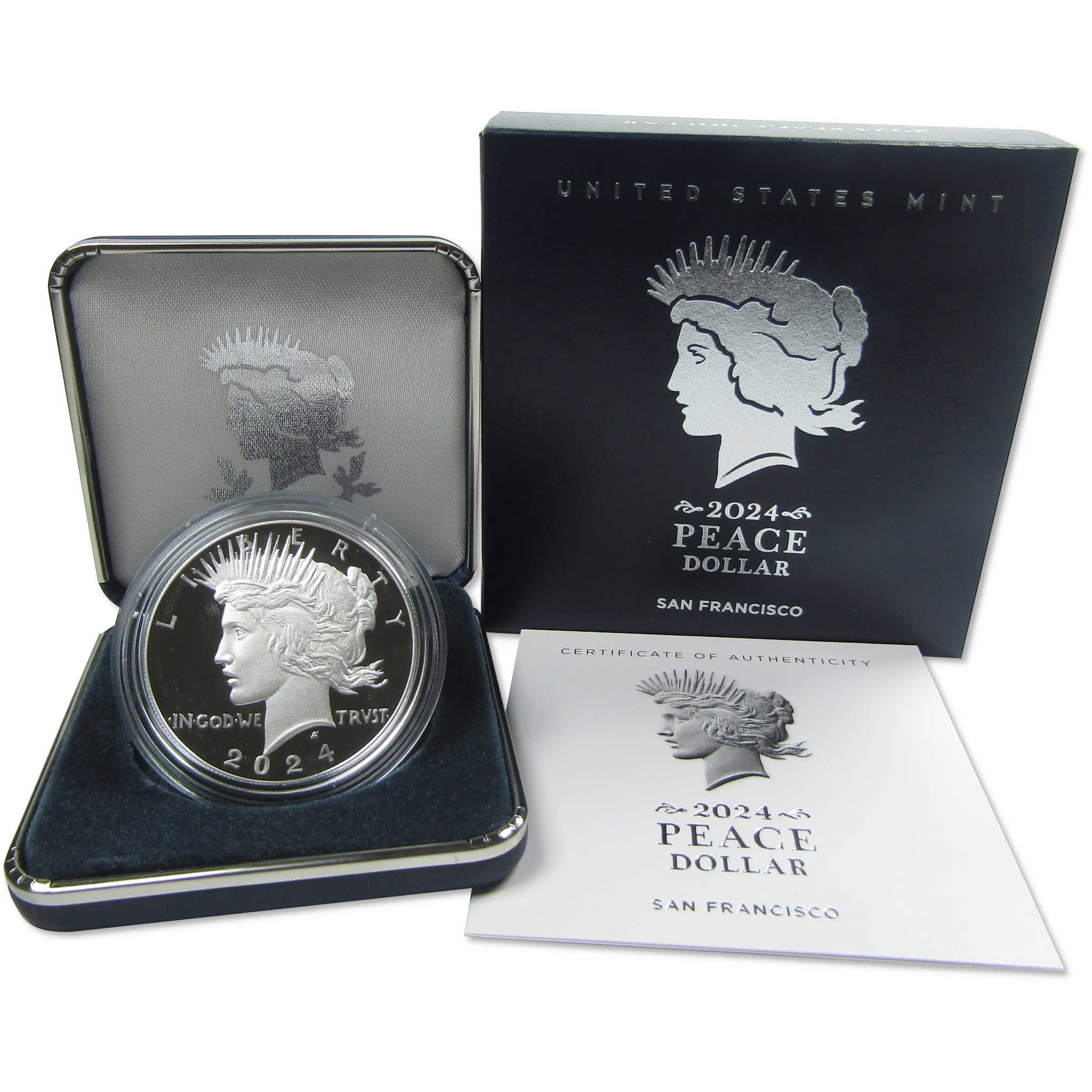 2024 S Peace Dollar Choice Proof .999 Silver $1 Coin OGP COA