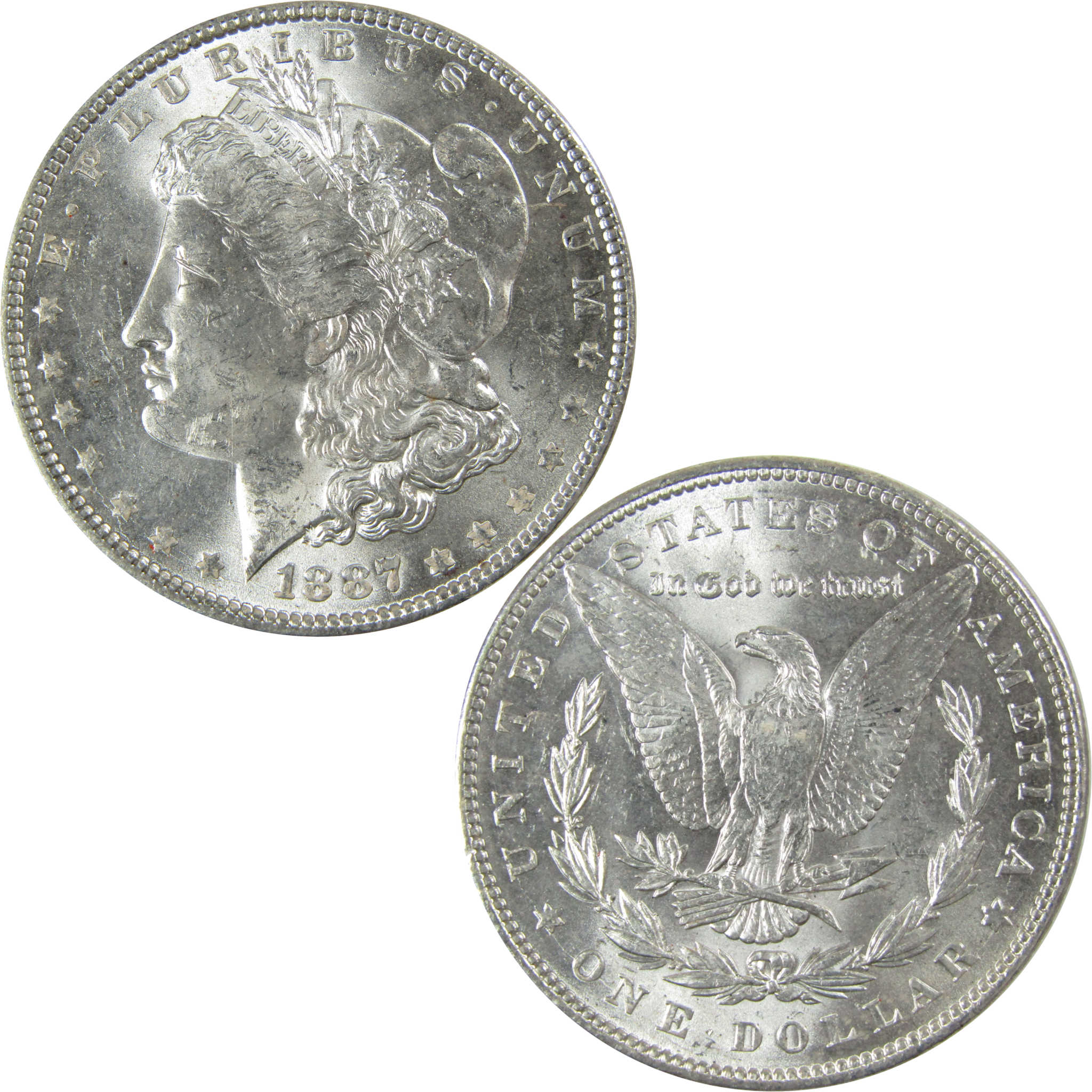 1887 Morgan Silver Dollar Uncirculated Mint State $1 Coin SKU:CP678 - Morgan coin - Morgan silver dollar - Morgan silver dollar for sale - Profile Coins &amp; Collectibles