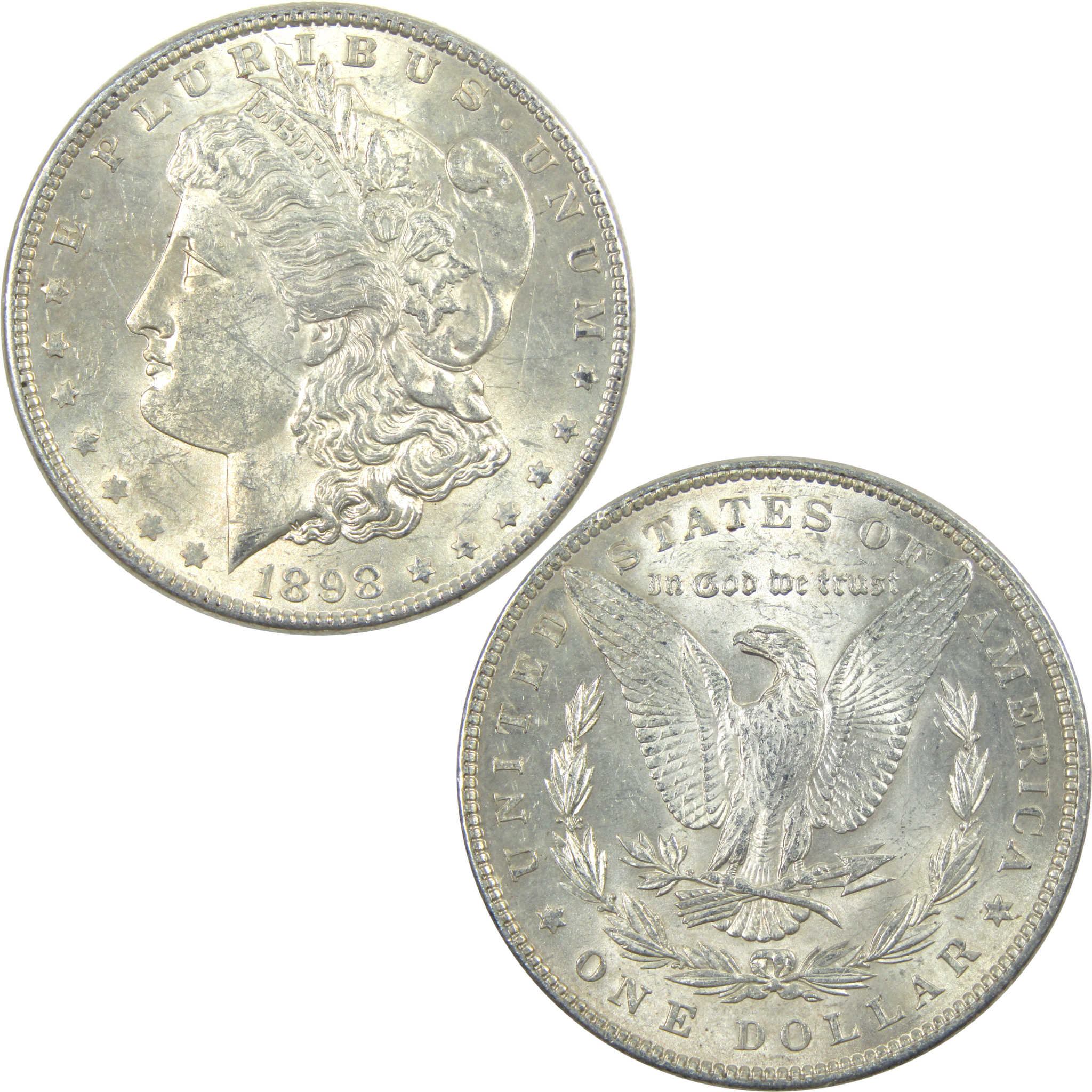 1898 Morgan Dollar AU About Uncirculated Silver $1 Coin SKU:I15416 - Morgan coin - Morgan silver dollar - Morgan silver dollar for sale - Profile Coins &amp; Collectibles