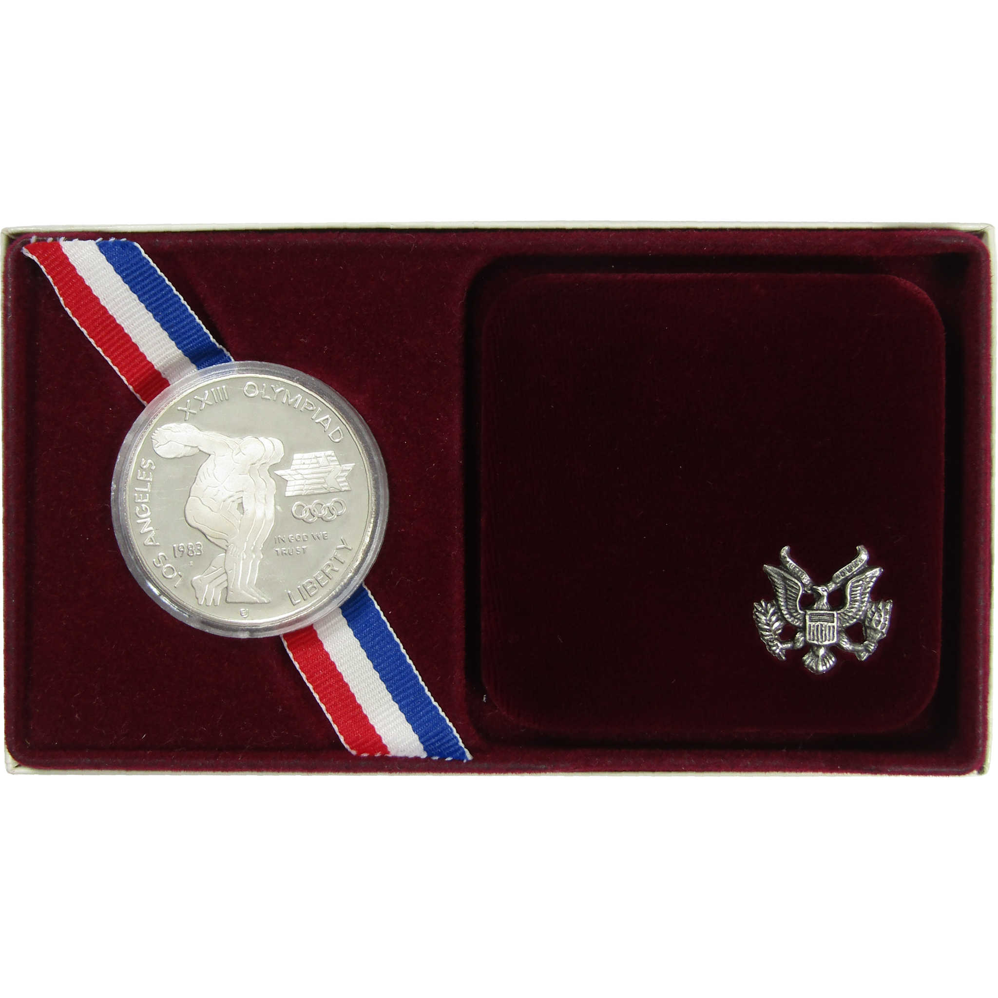 1983 S LA Olympiad Discus Thrower Silver Dollar Proof OGP SKU:CP312