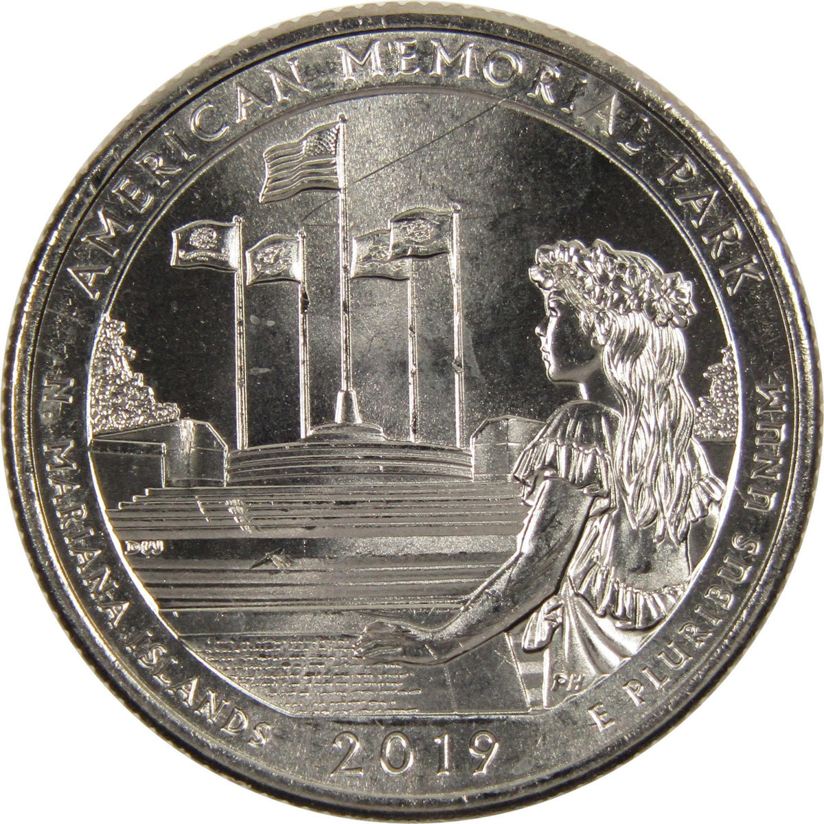 2019 P American Memorial Park Quarter Clad Uncirculated 25c Coin