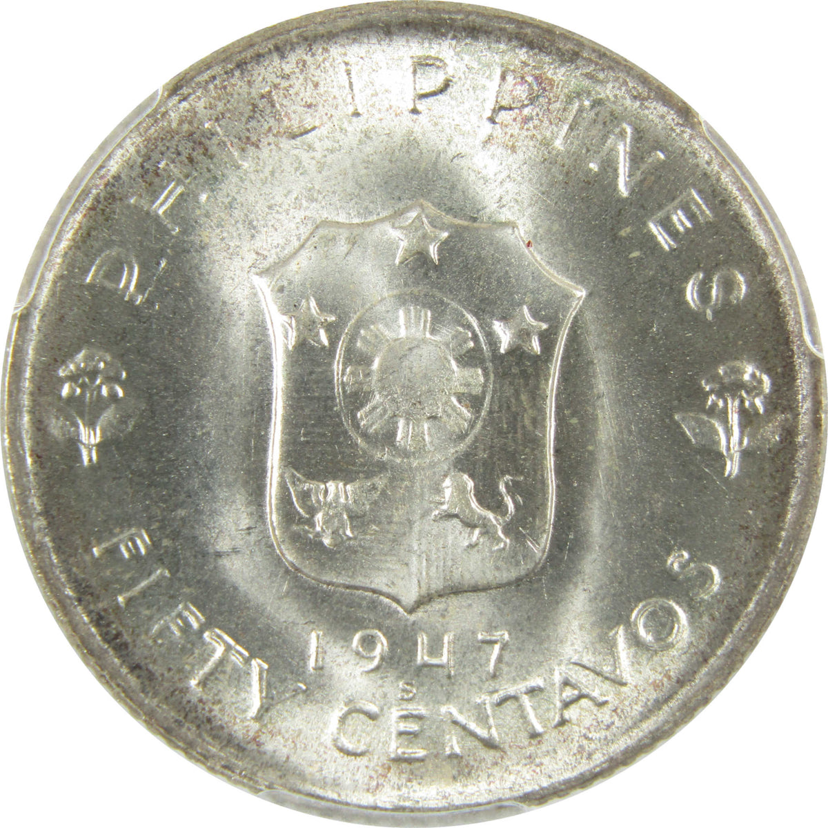 1947 S Philippines Douglas MacArthur Silver 50c MS 65 PCGS SKU:I28799