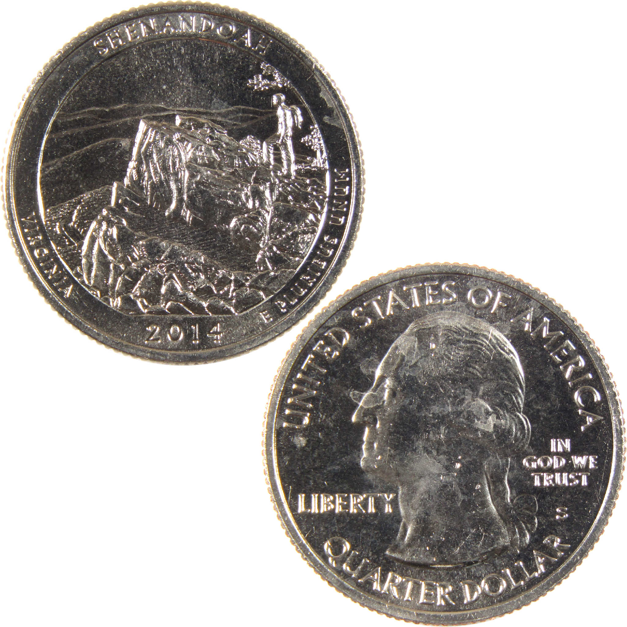 2014 S Shenandoah National Park Quarter Uncirculated Clad 25c Coin