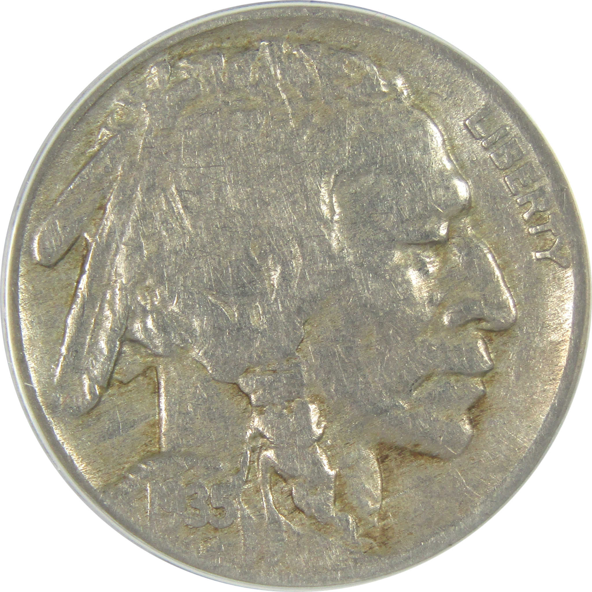 1935 DDR FS-801 Die 1 Indian Head Buffalo Nickel F 12 ANACS SKU:I16293