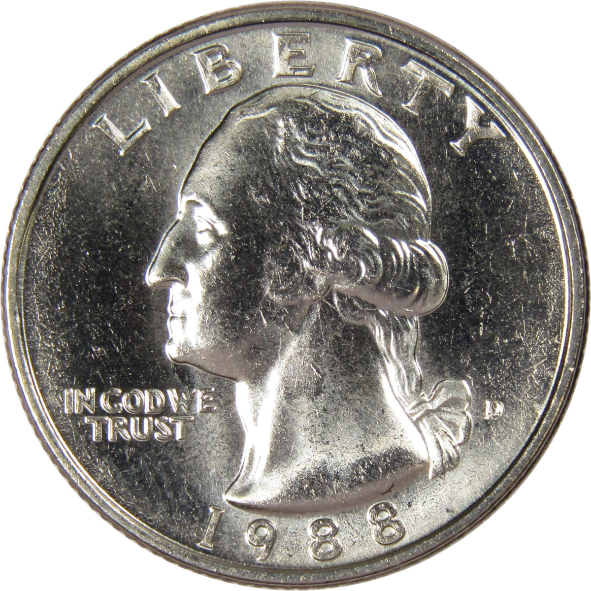 1988 D Washington Quarter Clad Uncirculated Mint State 25c Coin