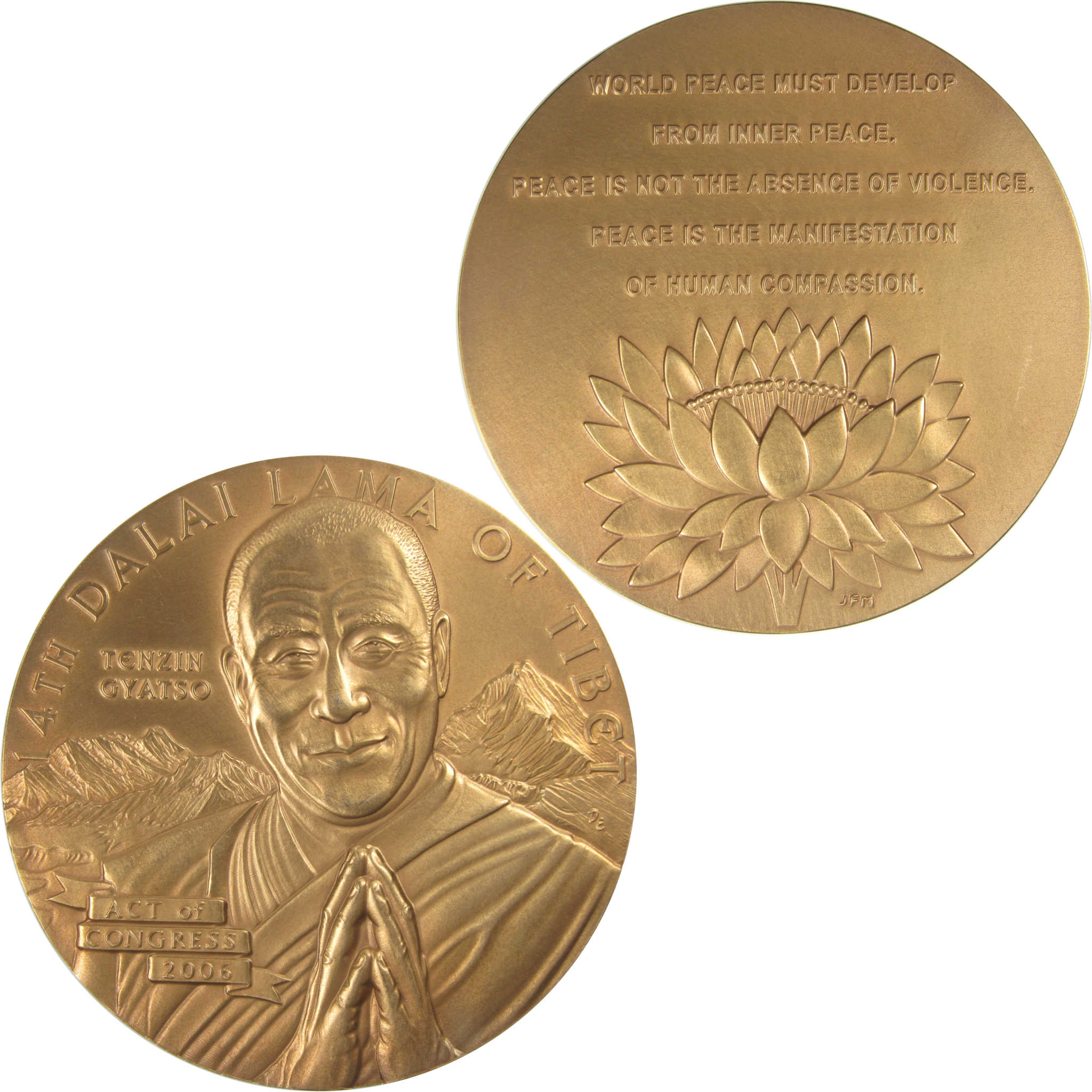 2006 Bronze Dalai Lama 3 Inch Medal Collectible SKU:CPC9050