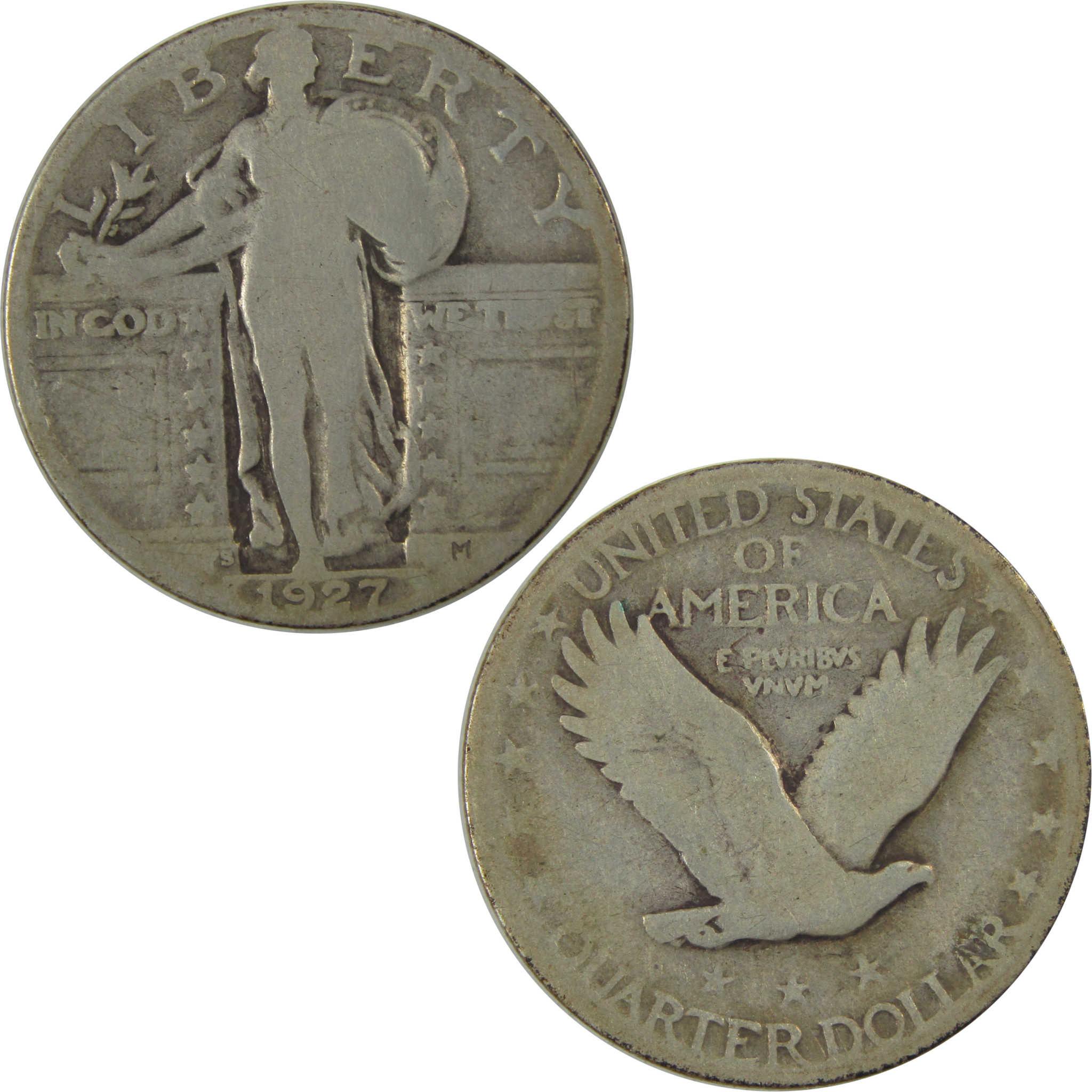 1927 S Standing Liberty Quarter G Good Silver 25c Coin SKU:I20249