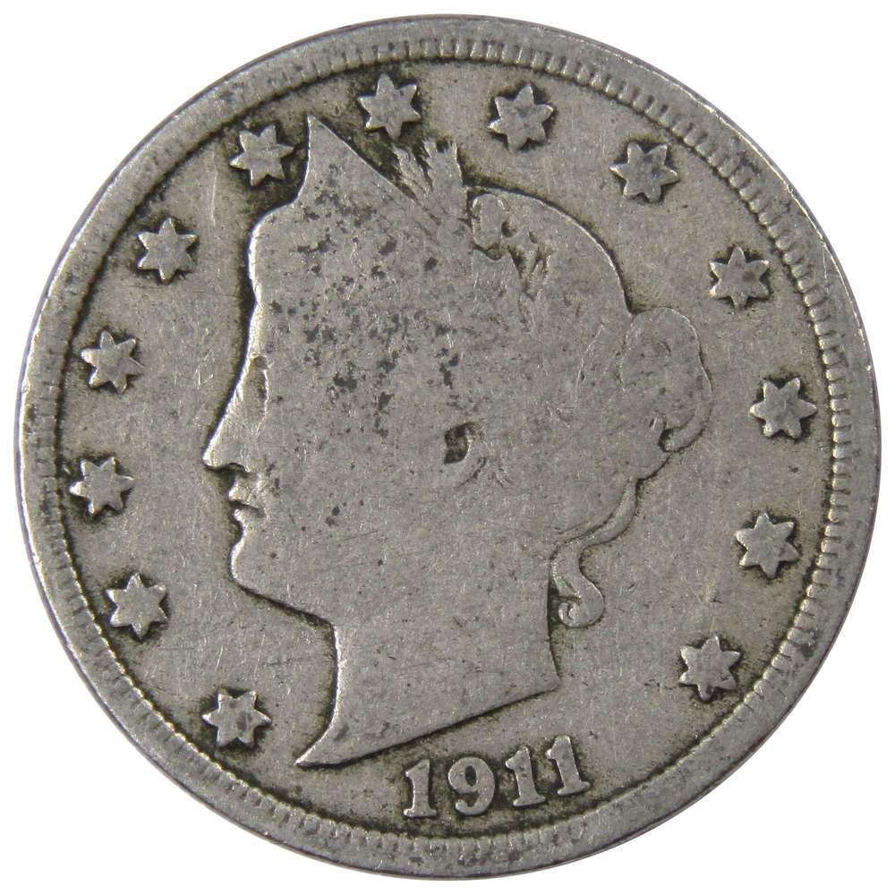 1911 Liberty Head V Nickel G Good 5c Coin Collectible