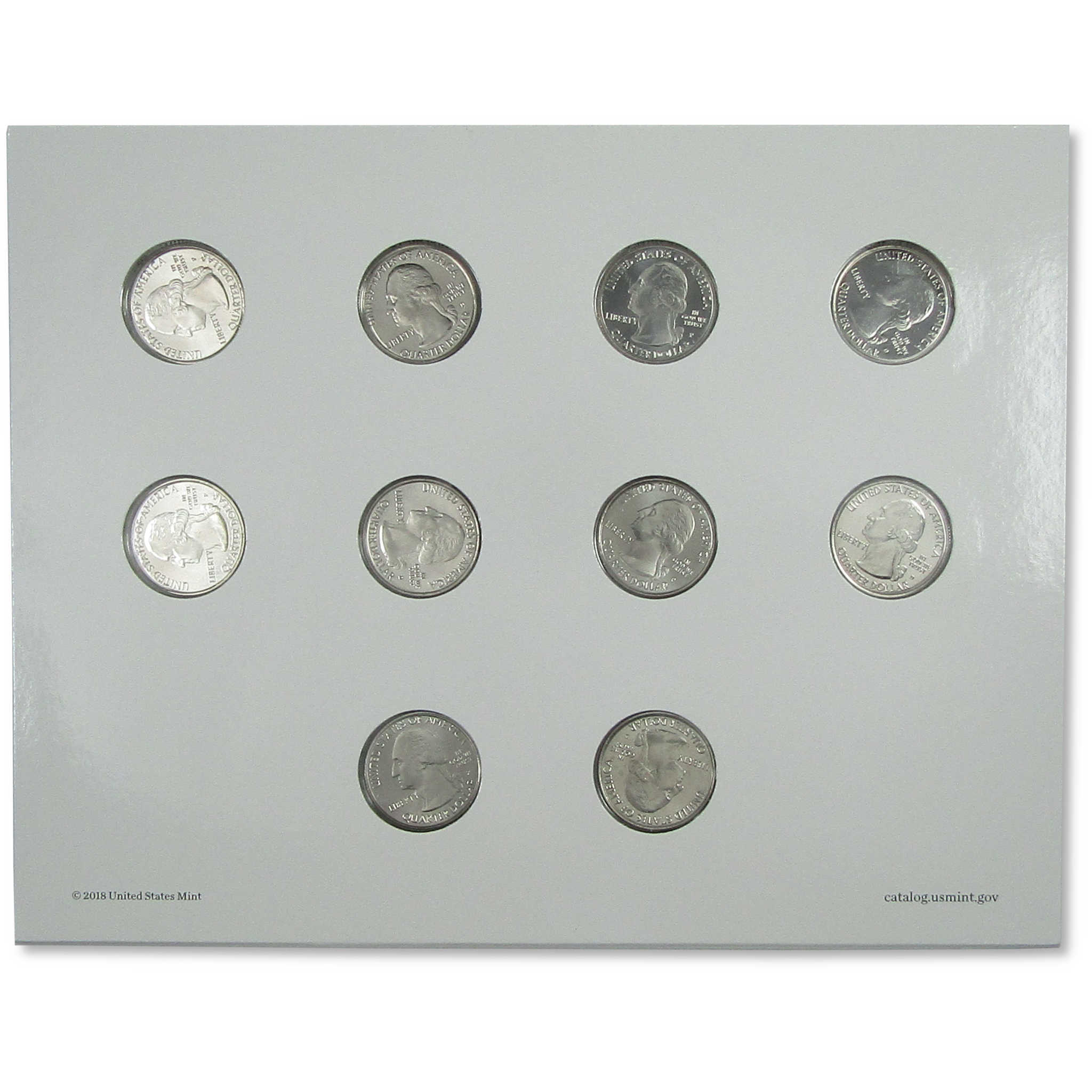 2019 America the Beautiful Quarters Uncirculated Coin Set SKU:CPC8522