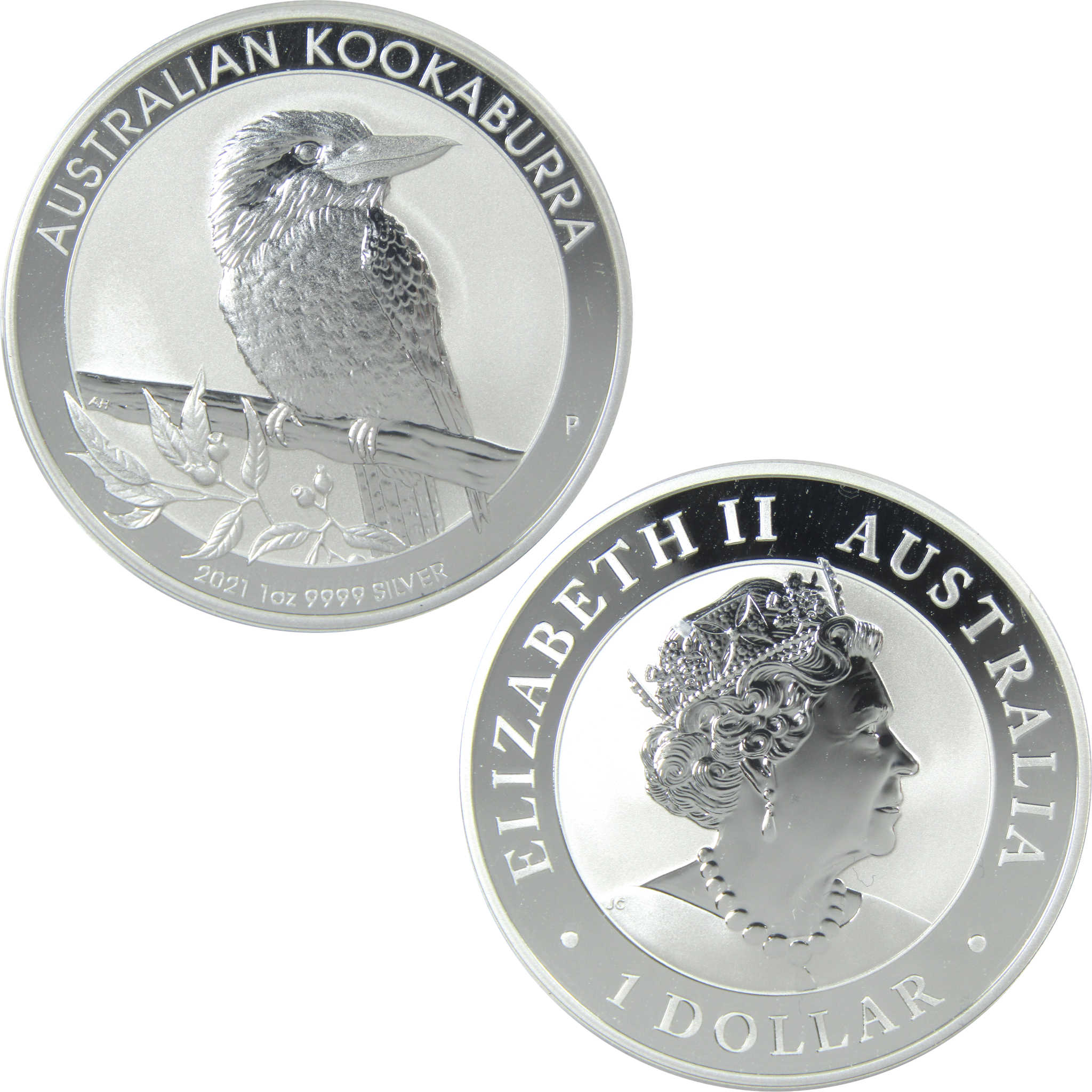 2021 P Australian Kookaburra Uncirculated 1 oz .9999 Silver Bullion $1