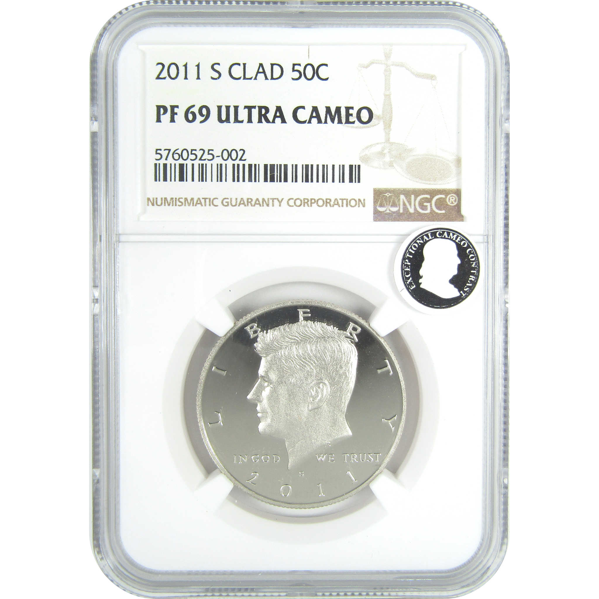 2011 S Kennedy Half Dollar PF 69 UCAM NGC Clad Proof 50c SKU:CPC9613