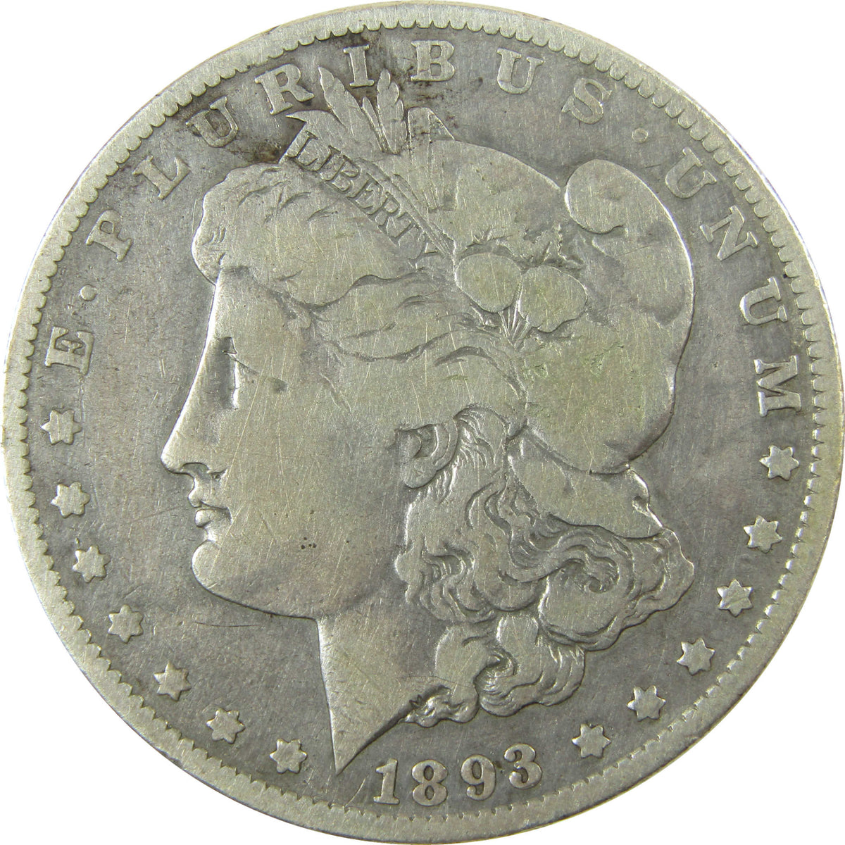1893 O Morgan Silver Dollar F Fine Details $1 Coin SKU:CP1719
