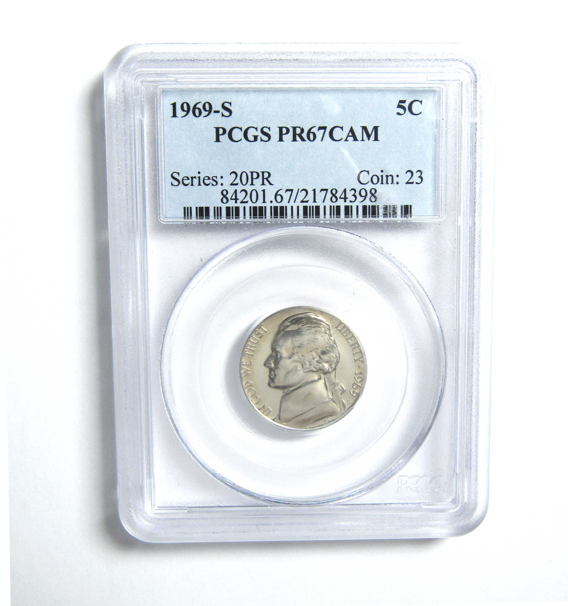 1969 S Jefferson Nickel PR 67 CAM PCGS 5c Proof Coin SKU:CPC5074