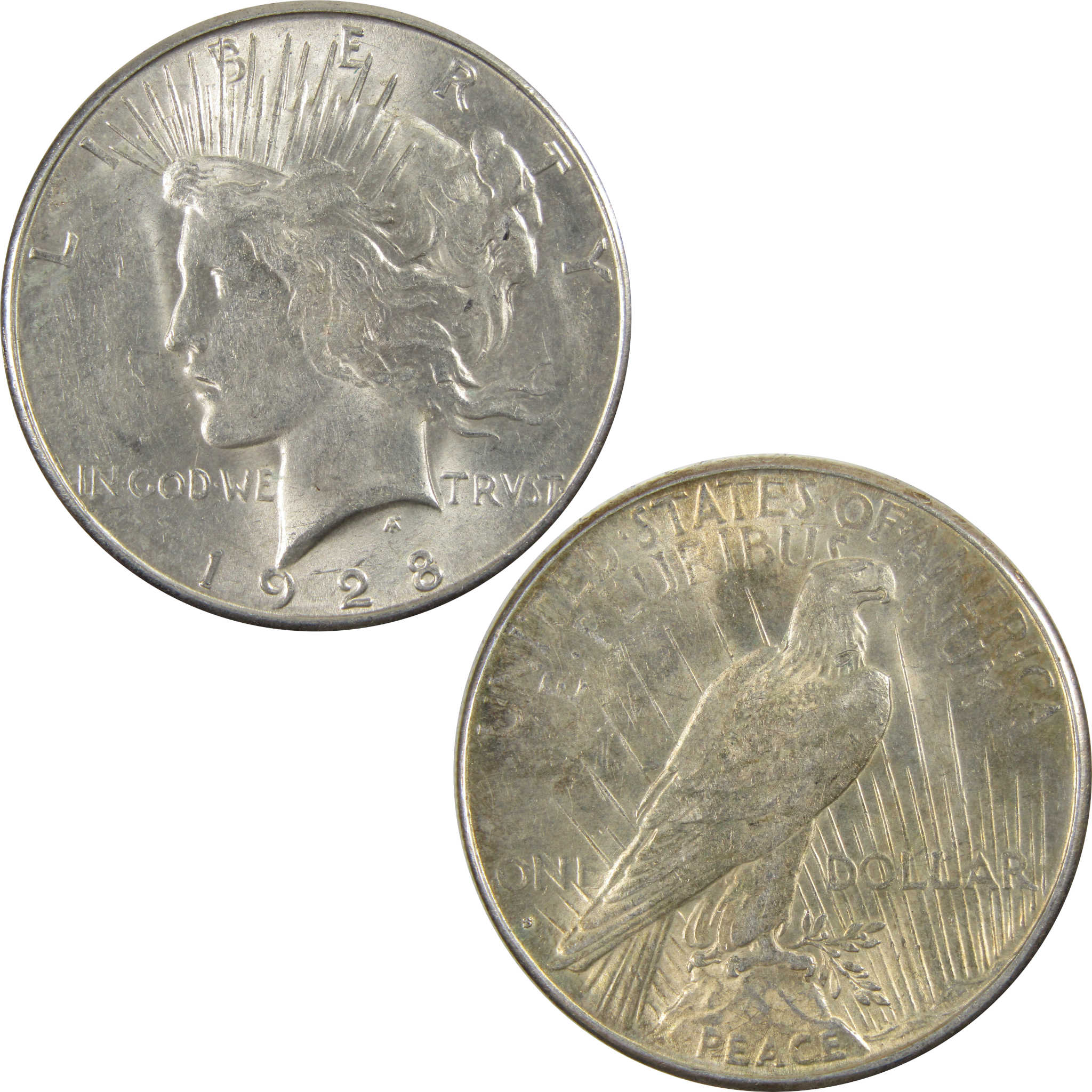 1928 S Peace Dollar Borderline Uncirculated 90% Silver $ SKU:I7853