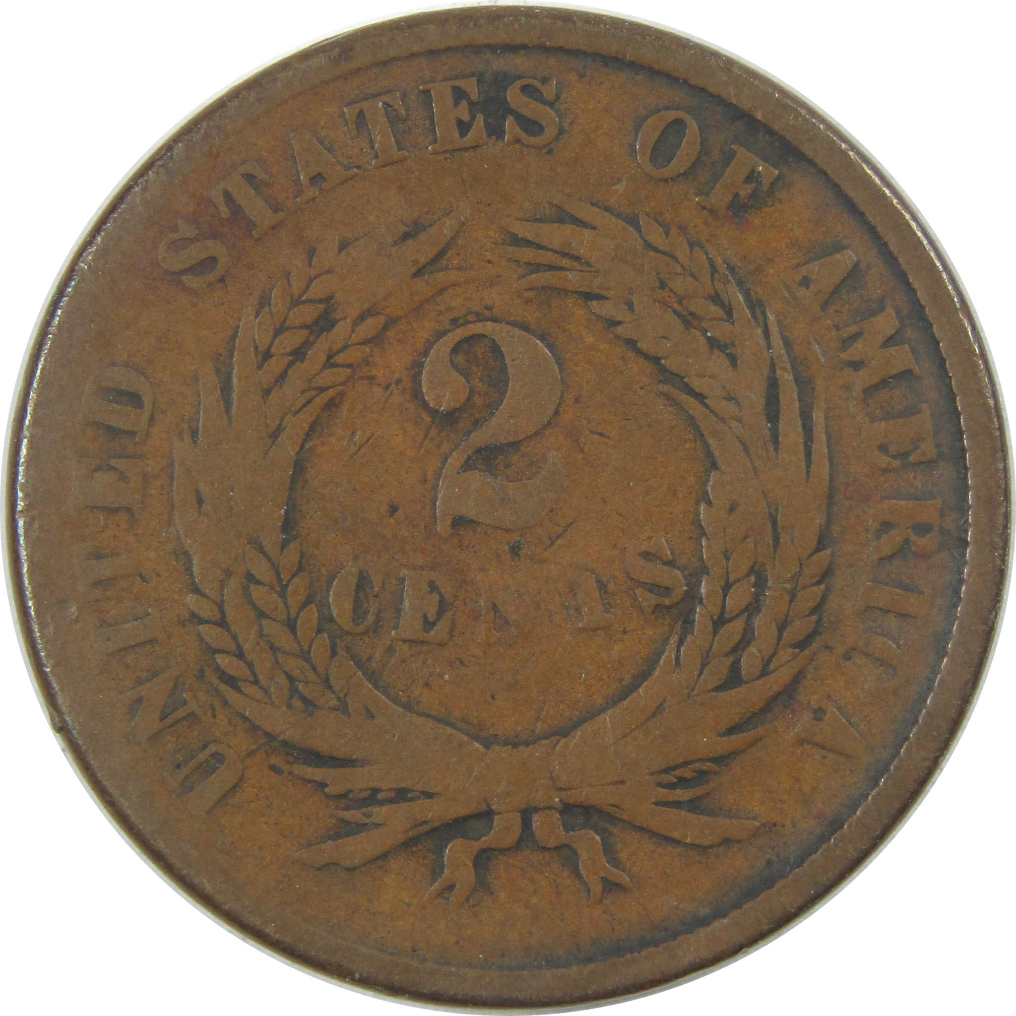 1864 Small Motto Two Cent Piece G Good 2c Coin SKU:CPC9207