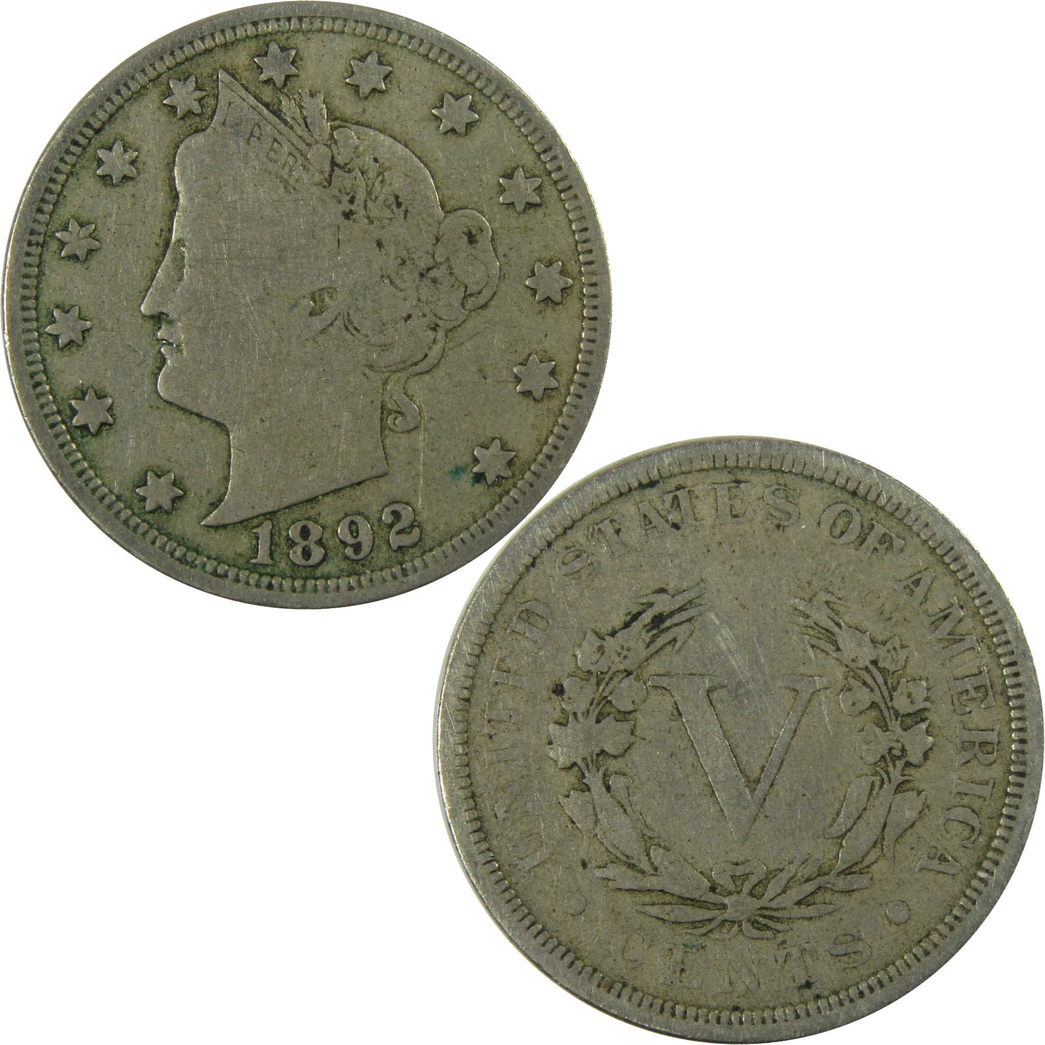 1892 Liberty Head V Nickel VG Very Good 5c Coin Collectible SKU:I27869