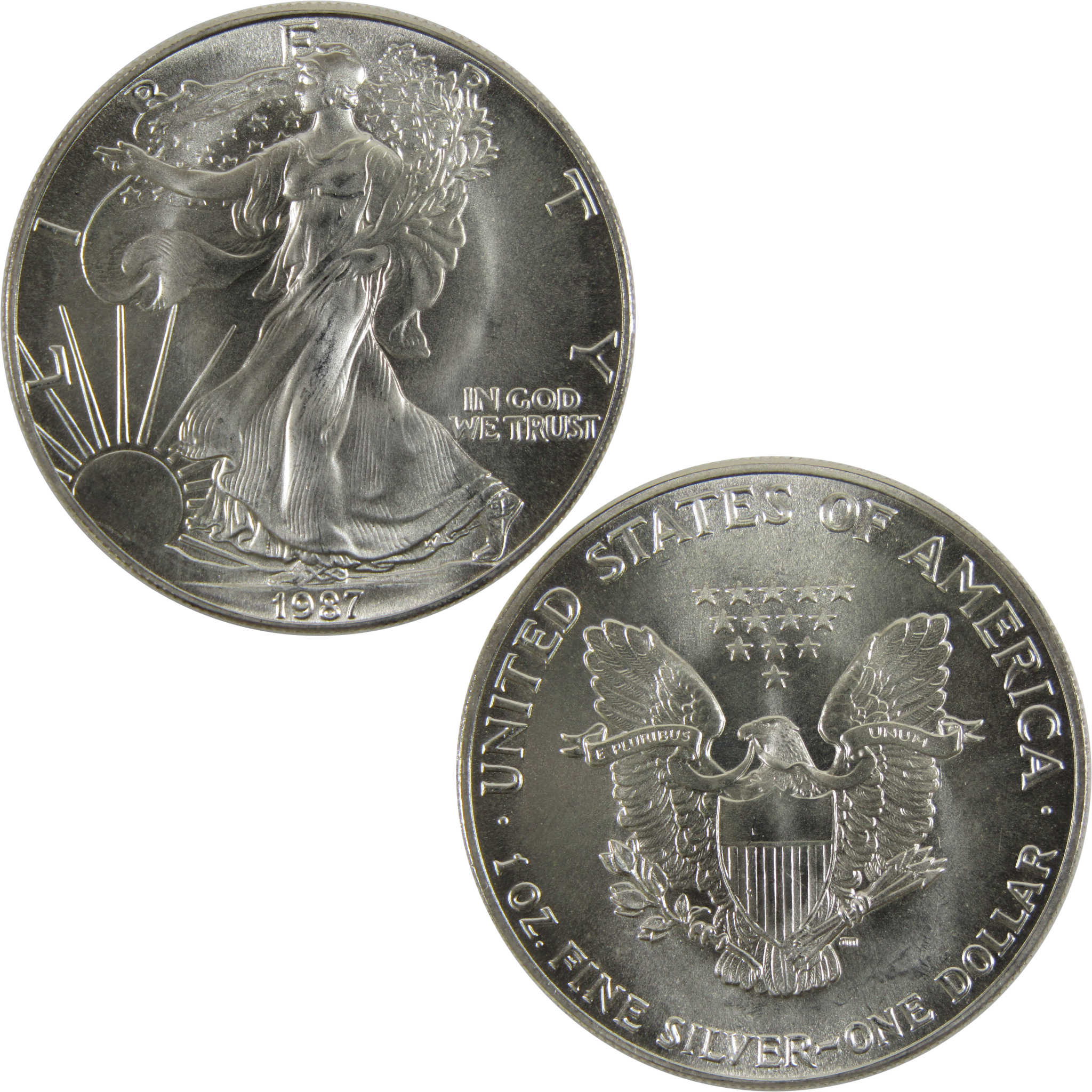 1987 American Eagle BU Uncirculated 1 oz .999 Silver Bullion $1 Coin