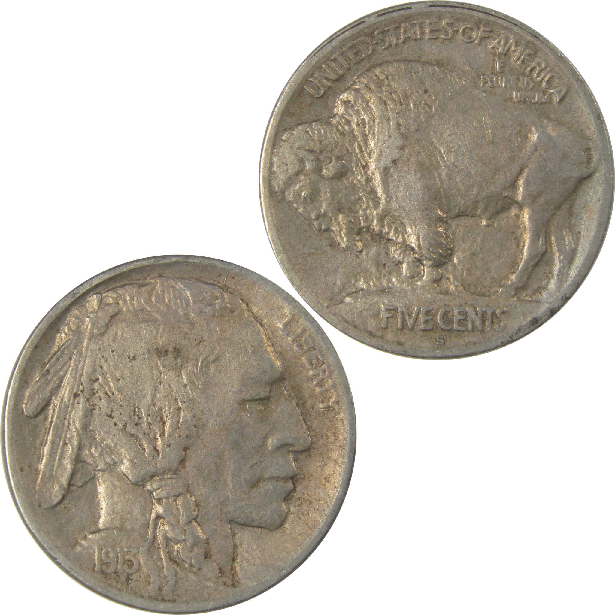 1913 S Type 1 Buffalo Nickel XF EF Extremely Fine SKU:I22844