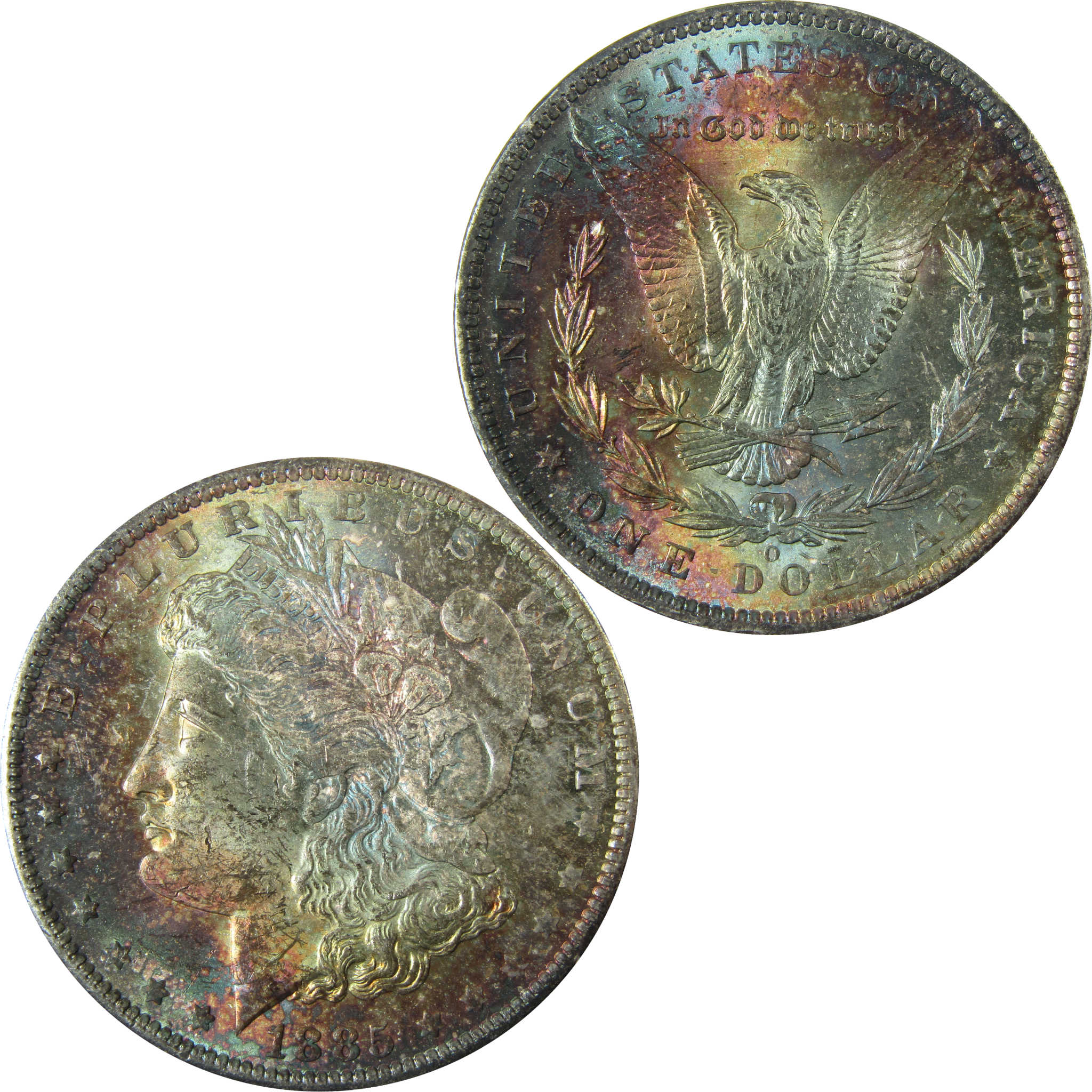 1885 O Morgan Silver Dollar Uncirculated Mint State Toned SKU:CP1640