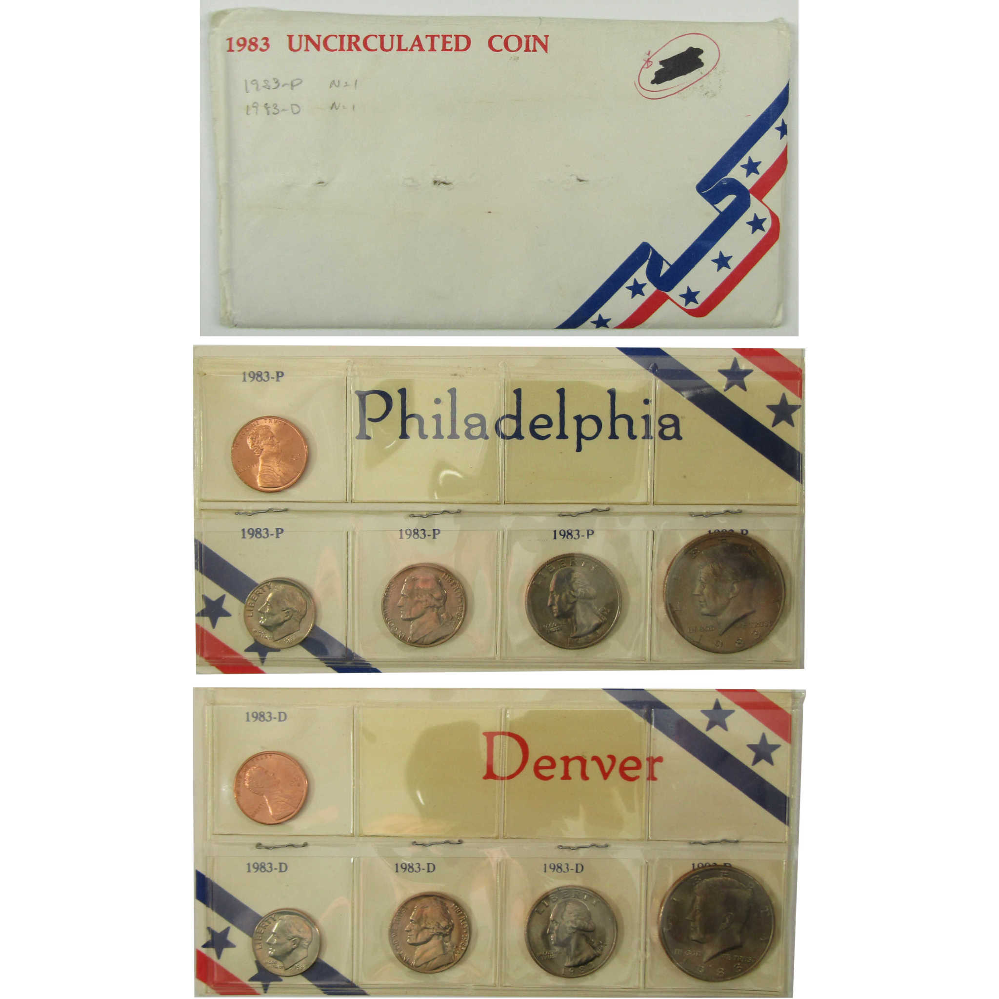 1983 P&D Unofficial 10-Coin Uncirculated Mint Set SKU:I28190
