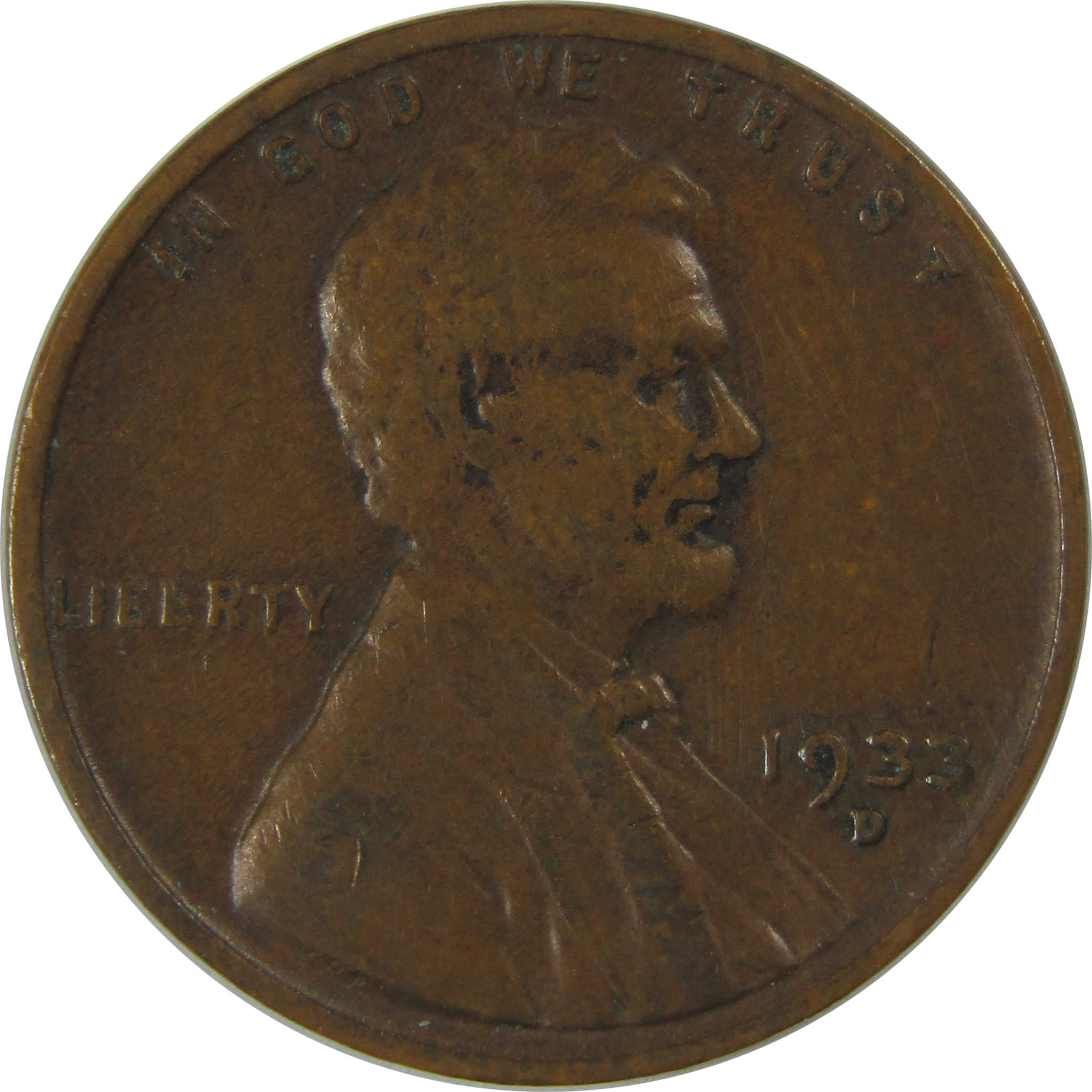 1933 D Lincoln Wheat Cent VF Very Fine Penny 1c Coin SKU:I23774
