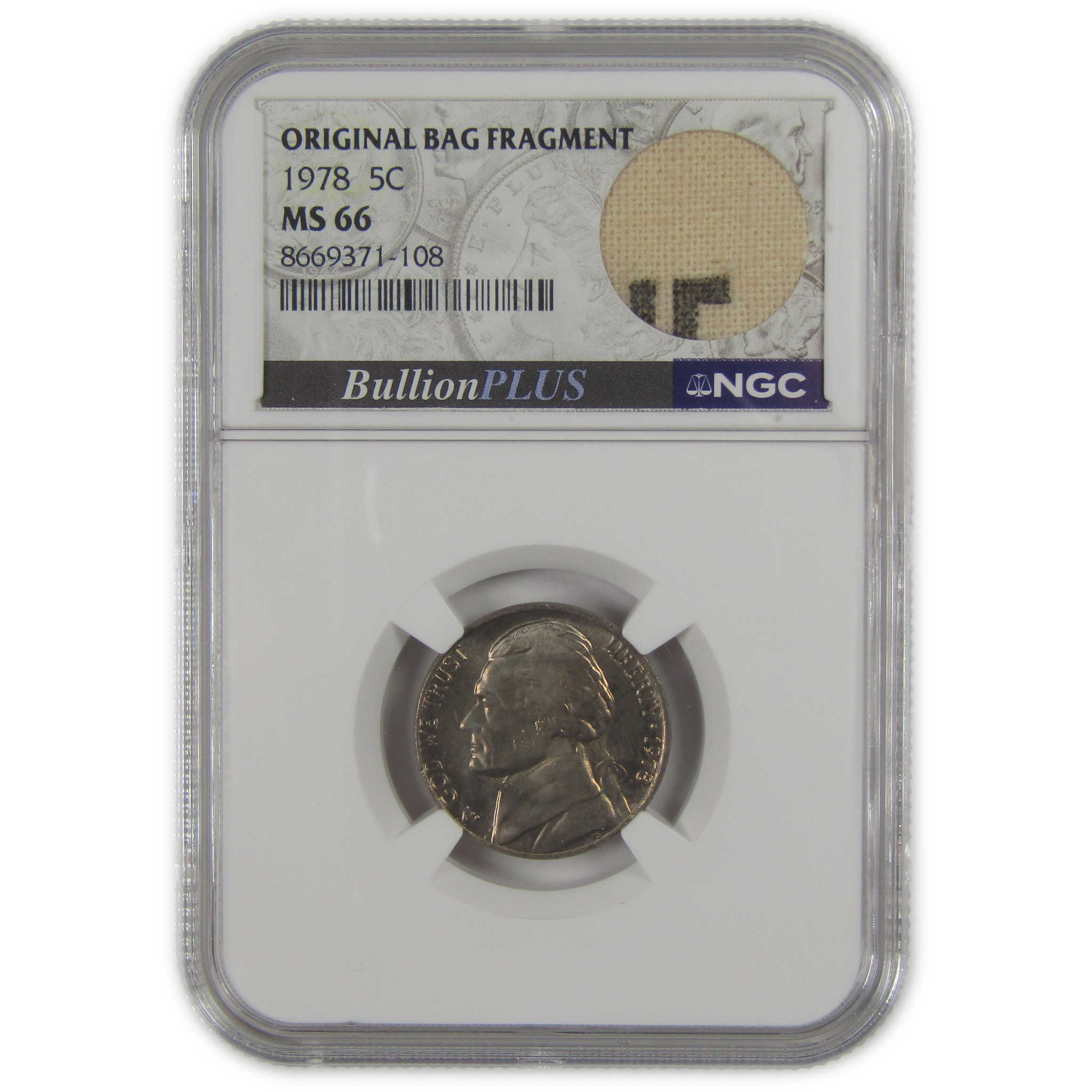 1978 Jefferson Nickel MS 66 NGC Original Bag Fragment SKU:I23515