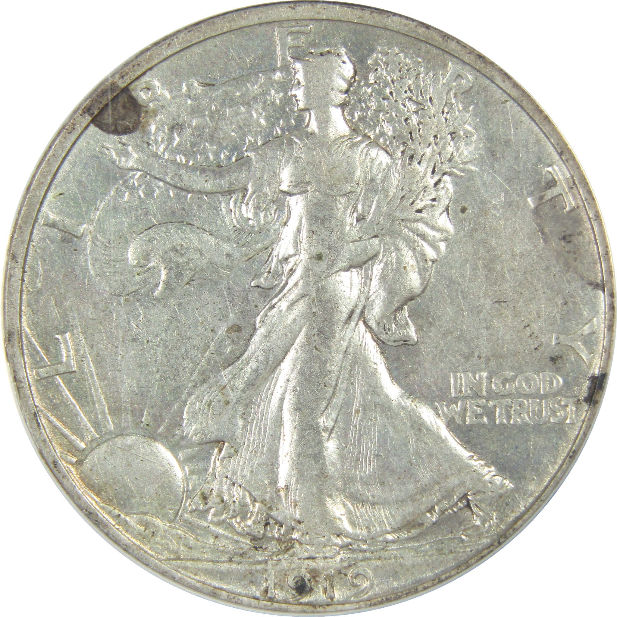 1919 S Liberty Walking Half Dollar EF 40 ANACS Silver 50c SKU:I16364