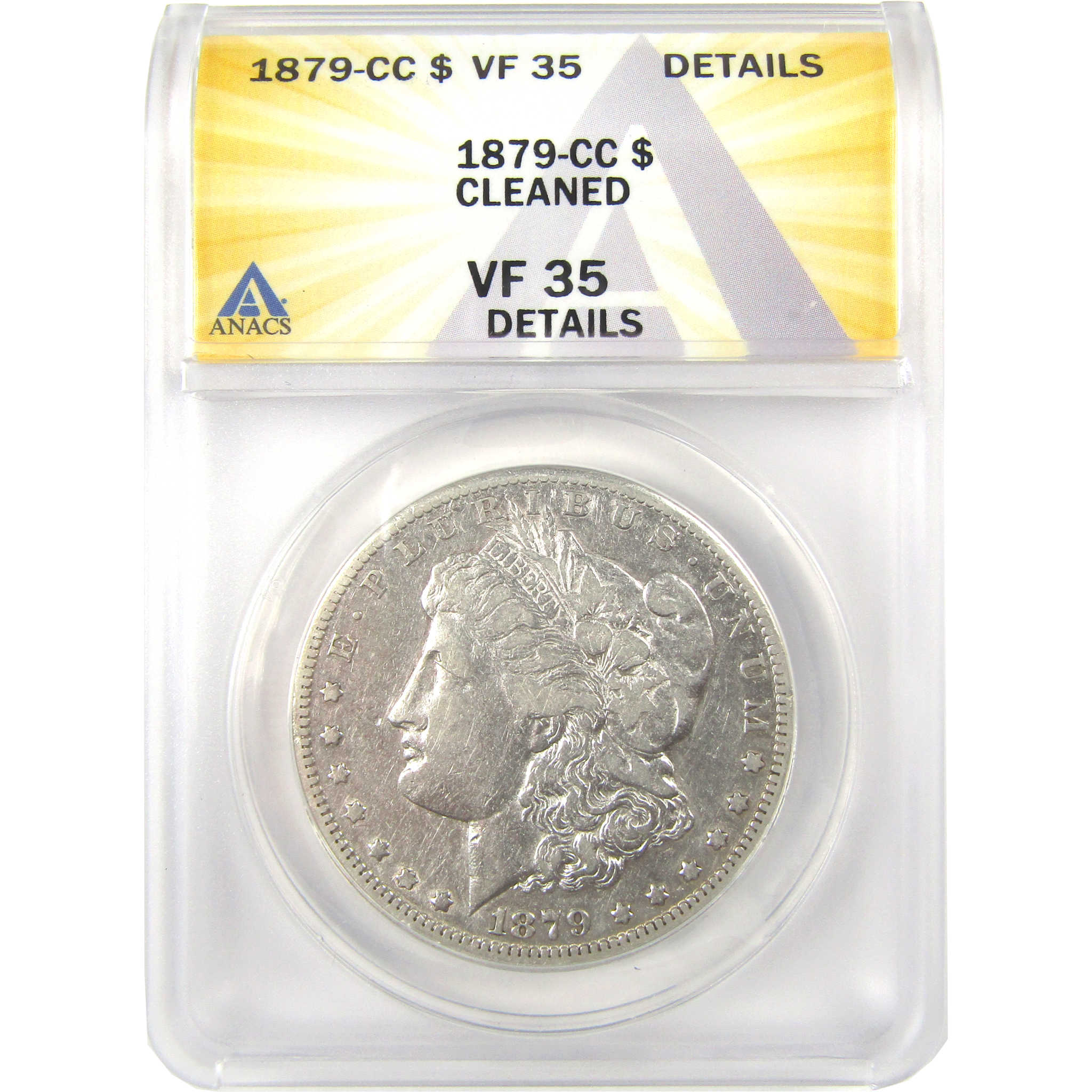 1879 CC Morgan Dollar VF 35 Details ANACS Silver $1 Coin SKU:I21892 - Morgan coin - Morgan silver dollar - Morgan silver dollar for sale - Profile Coins &amp; Collectibles