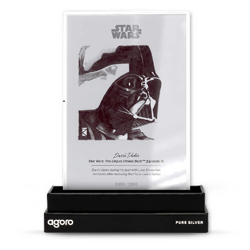 2026 Niue Star Wars Sketch Art Darth Vader Silver Foil SKU:OPC262