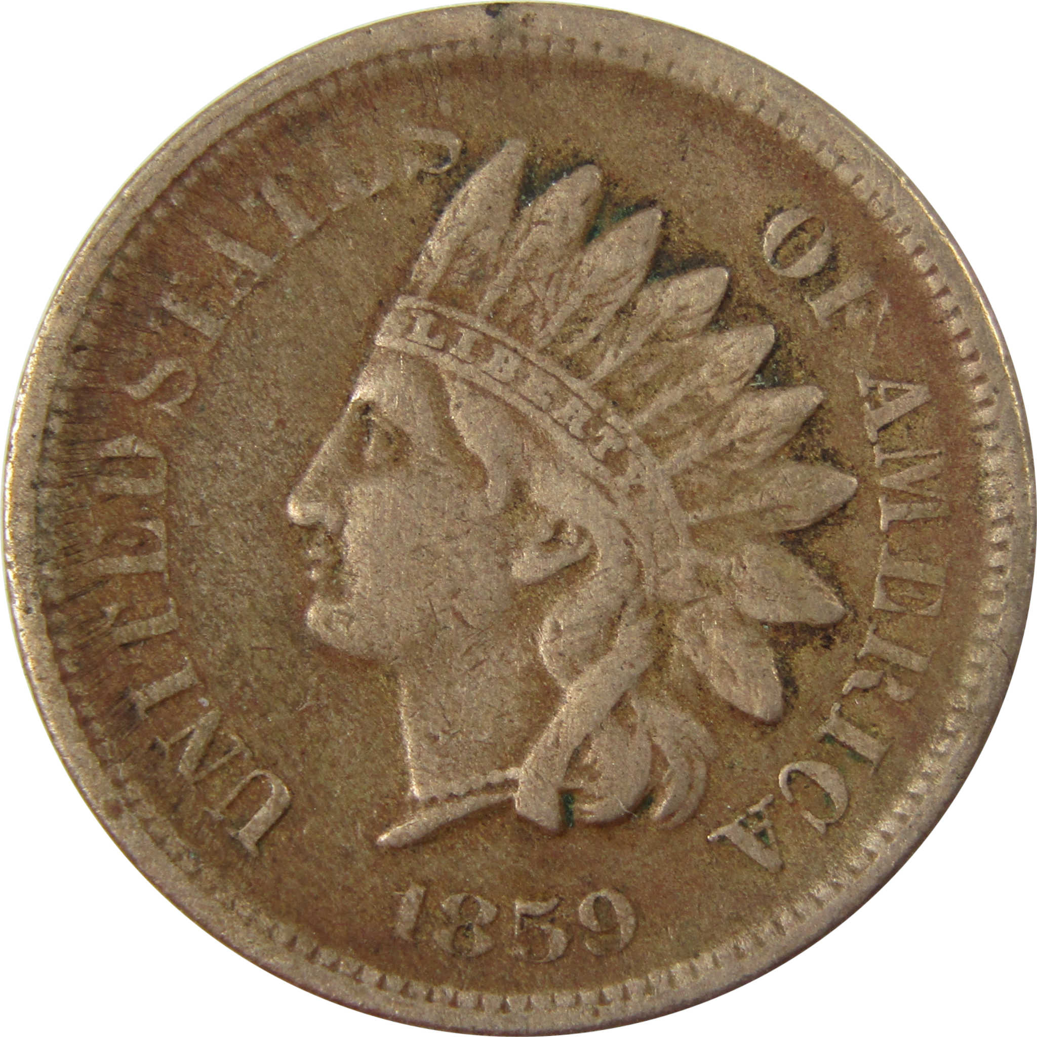1859 Indian Head Cent VF Very Fine Details Penny 1c Coin SKU:CP1244