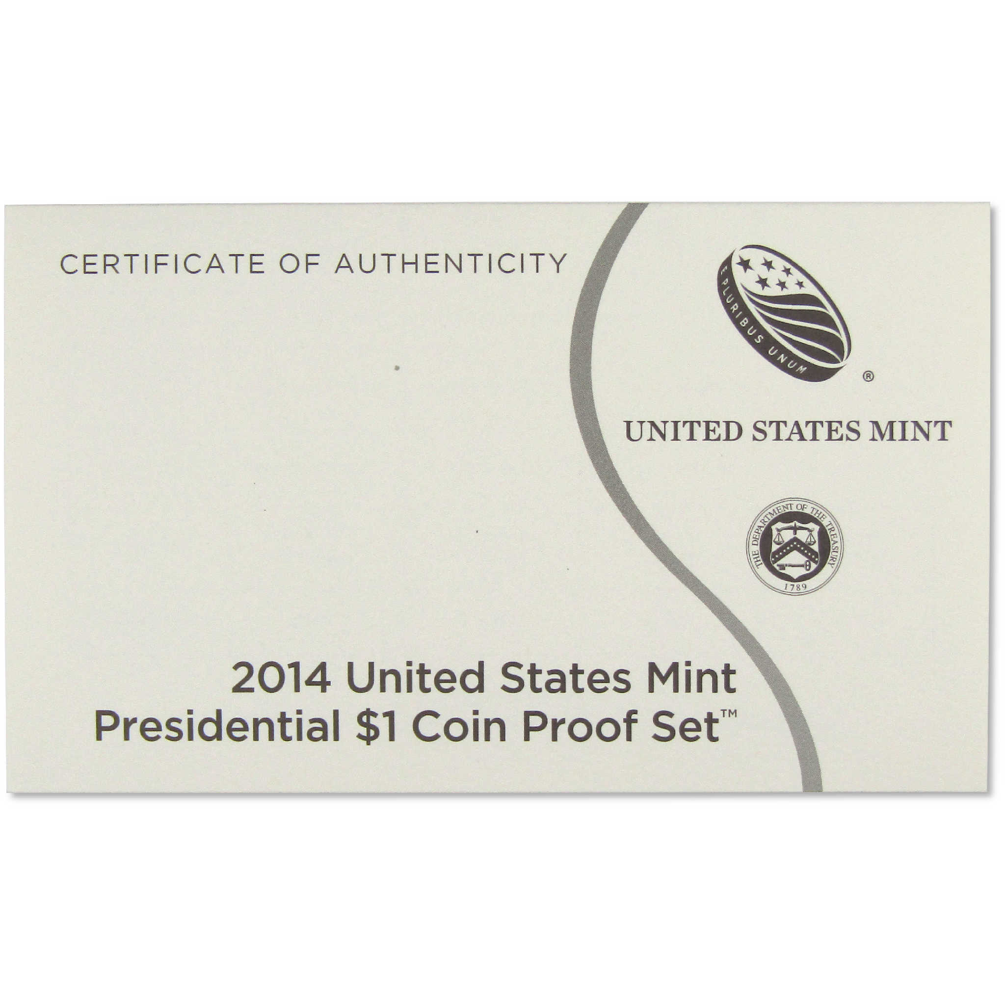 2014 Presidential Dollar Proof Set U.S. Mint Packaging OGP COA