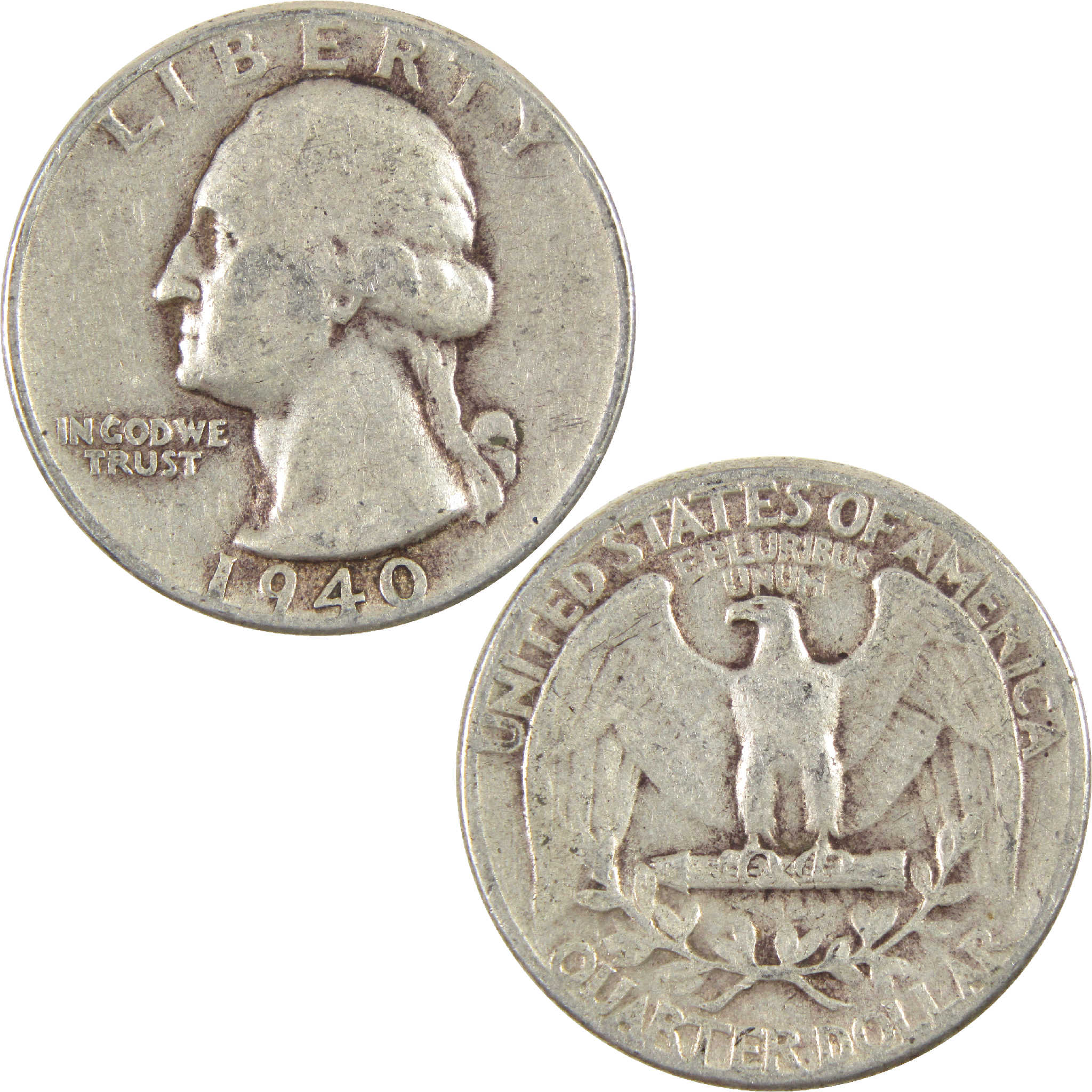 1940 Washington Quarter VG Very Good Silver 25c Coin