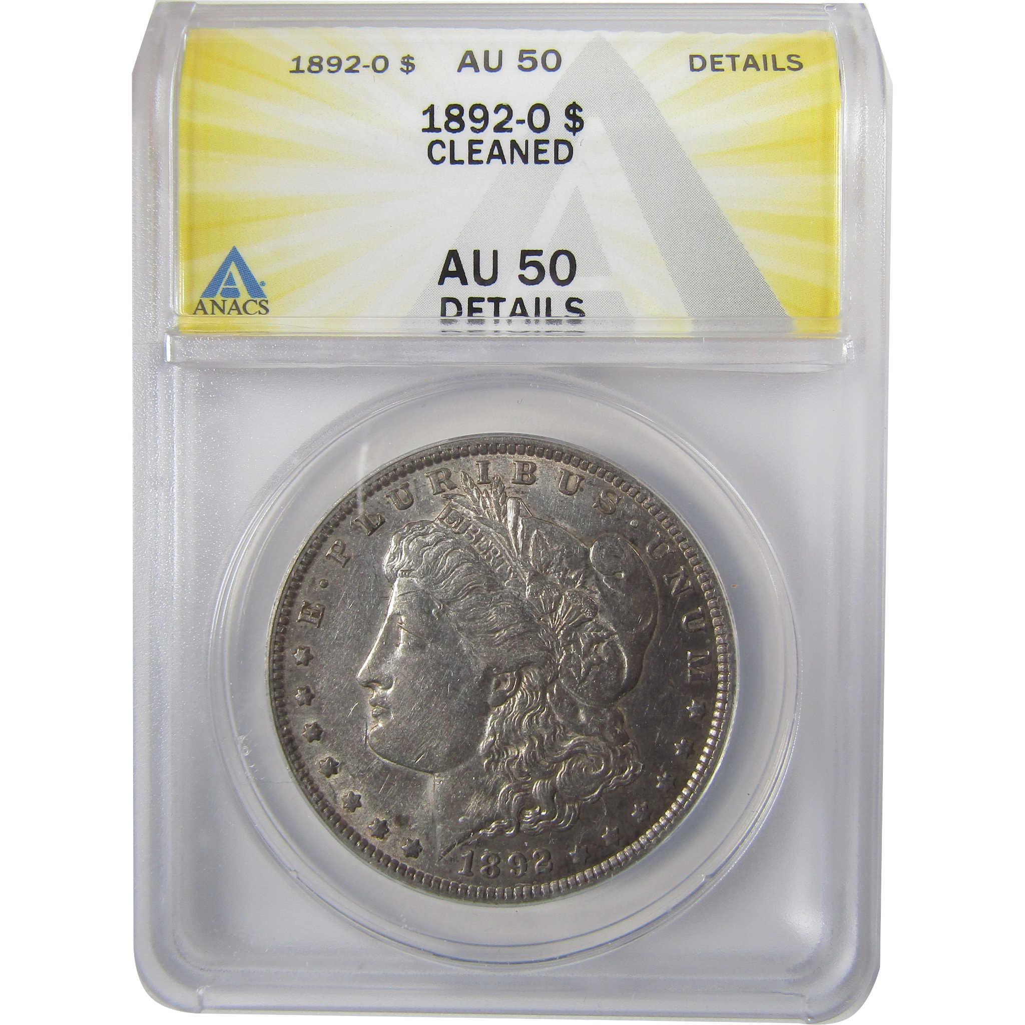 1892 O Morgan Silver Dollar AU 50 Details ANACS $1 Coin SKU:I25411 - Morgan coin - Morgan silver dollar - Morgan silver dollar for sale - Profile Coins &amp; Collectibles