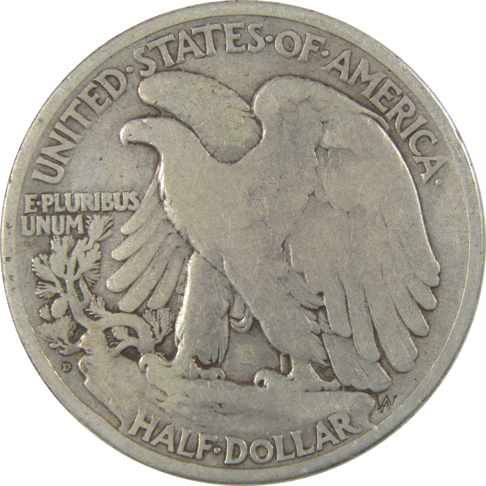 1919 D Liberty Walking Silver 50c VG Very Good Details SKU:I24128