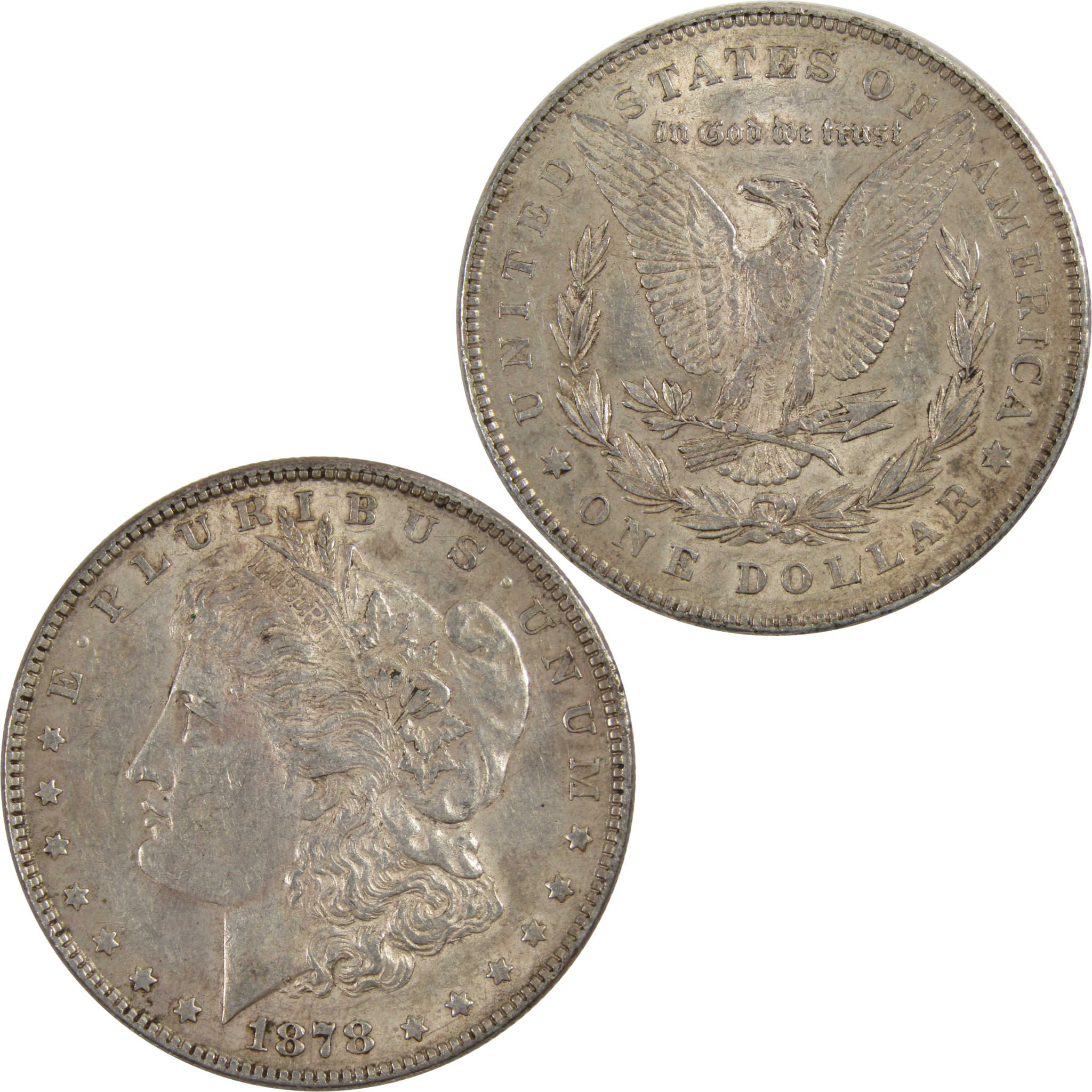 1878 7TF Rev 78 Morgan Dollar AU About Uncirculated 90% Silver $1 Coin SKU:I8139 - Morgan coin - Morgan silver dollar - Morgan silver dollar for sale - Profile Coins &amp; Collectibles