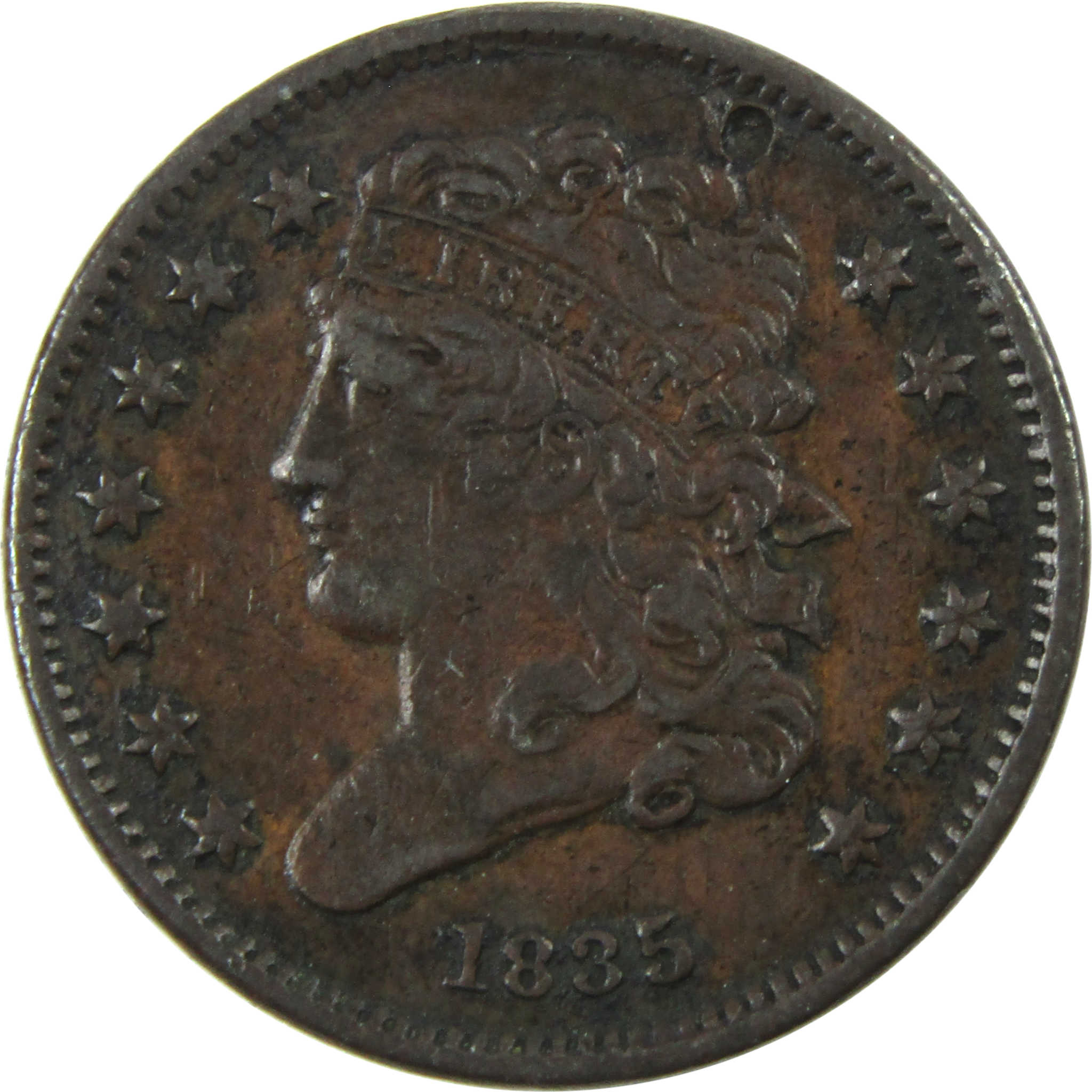 1835 Classic Head Half Cent XF Extremely Fine Details SKU:I13298