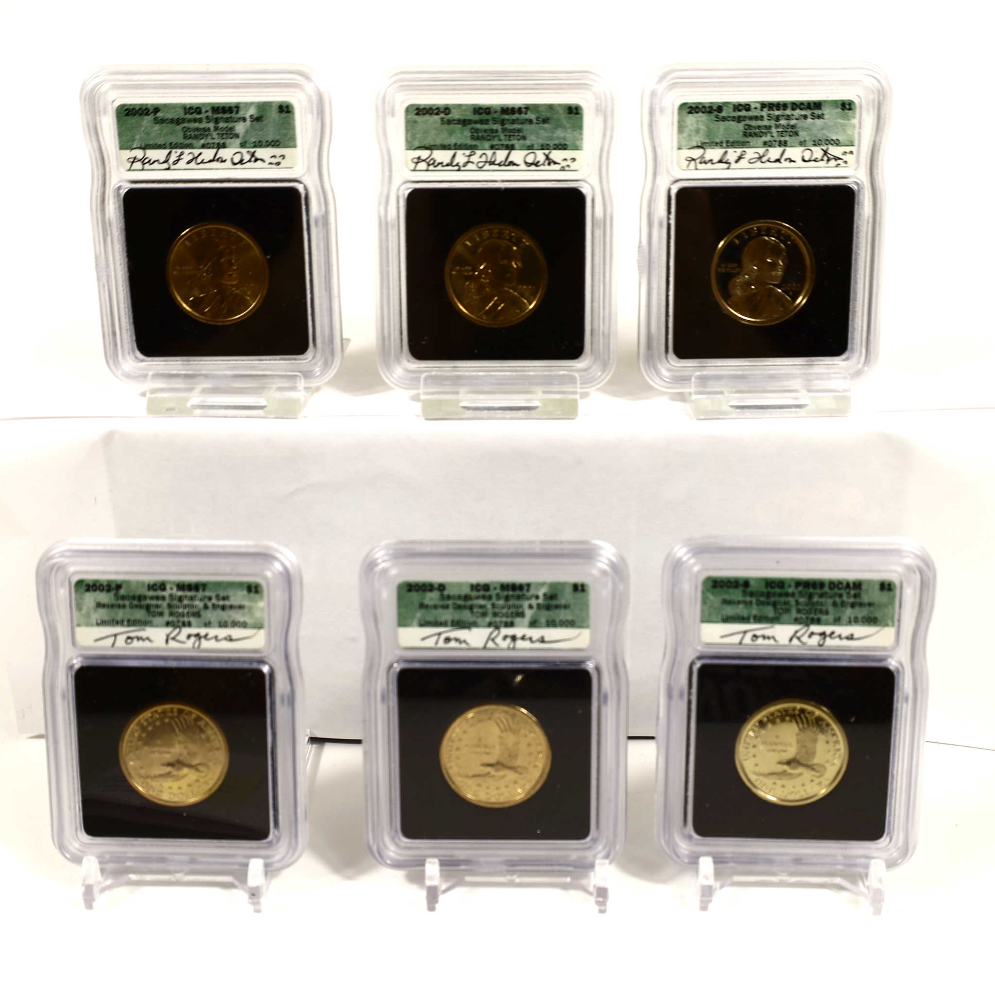 2002 Sacagawea Signature 6 Piece Dollar Set ICG SKU:CPC6612