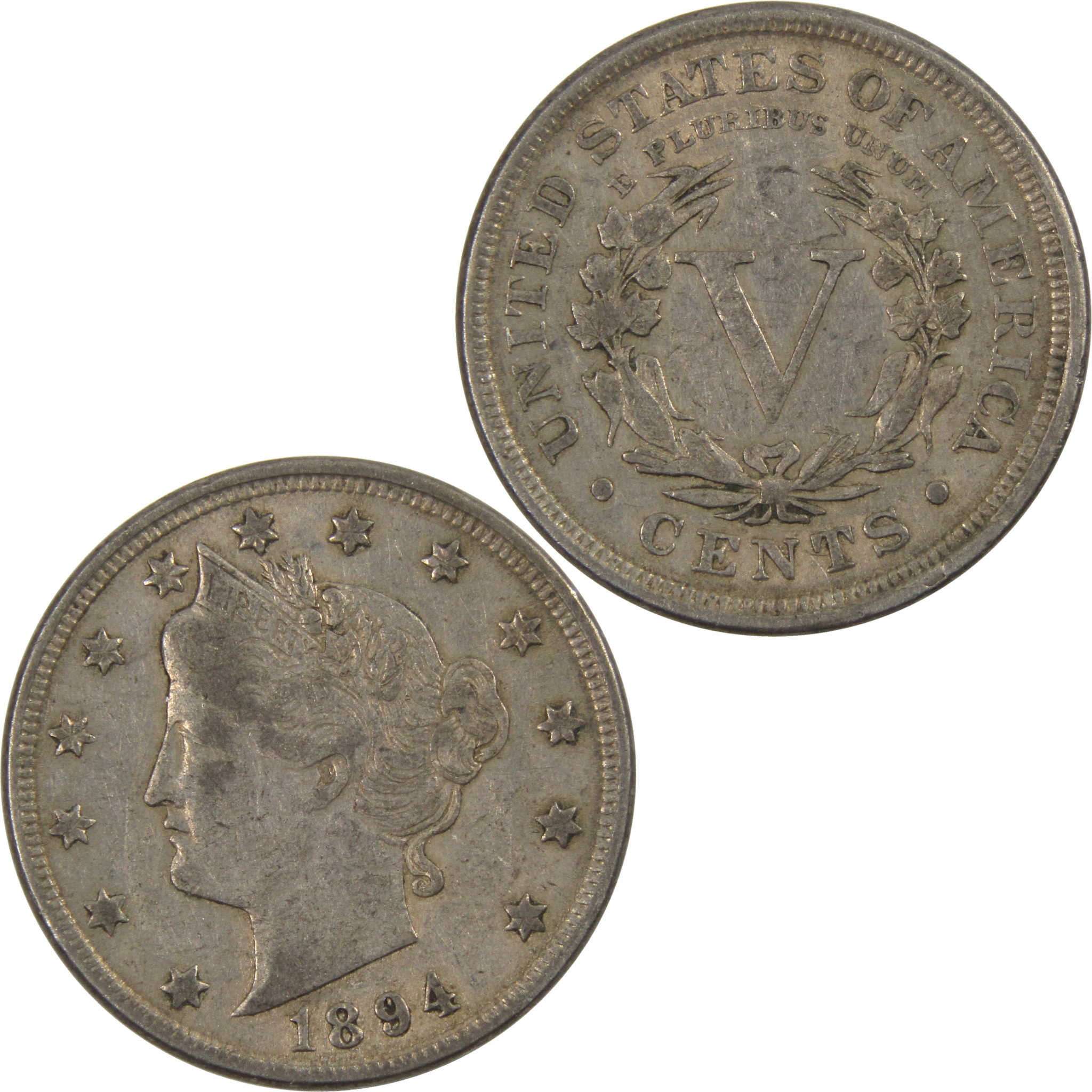 1894 Liberty Head V Nickel Very Fine Extremely Fine 5c Coin SKU:I8244