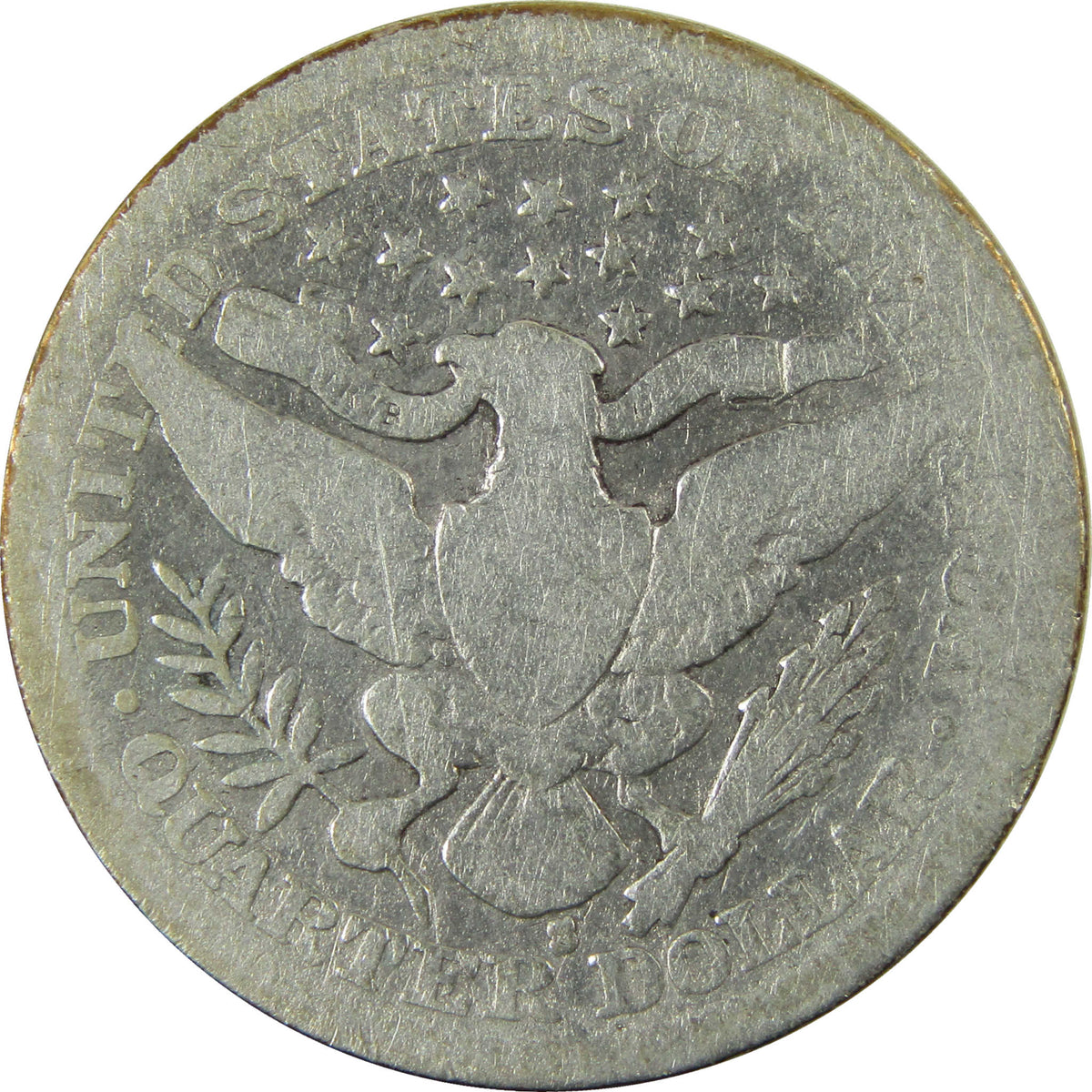 1908 S Barber Silver Quarter G Good Details 25c Coin SKU:I28525
