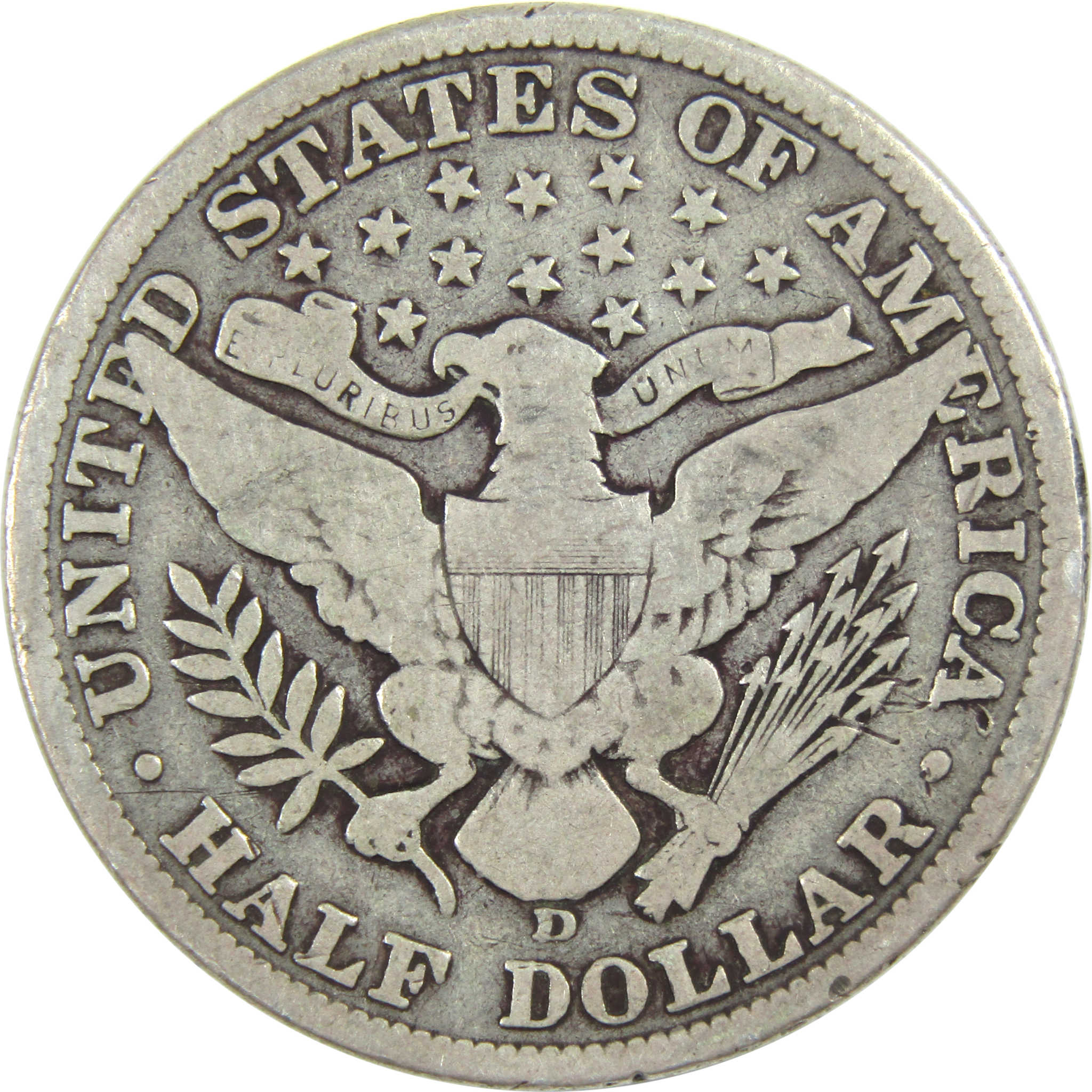 1906 D Barber Half Dollar G Good Silver 50c Coin SKU:I12804