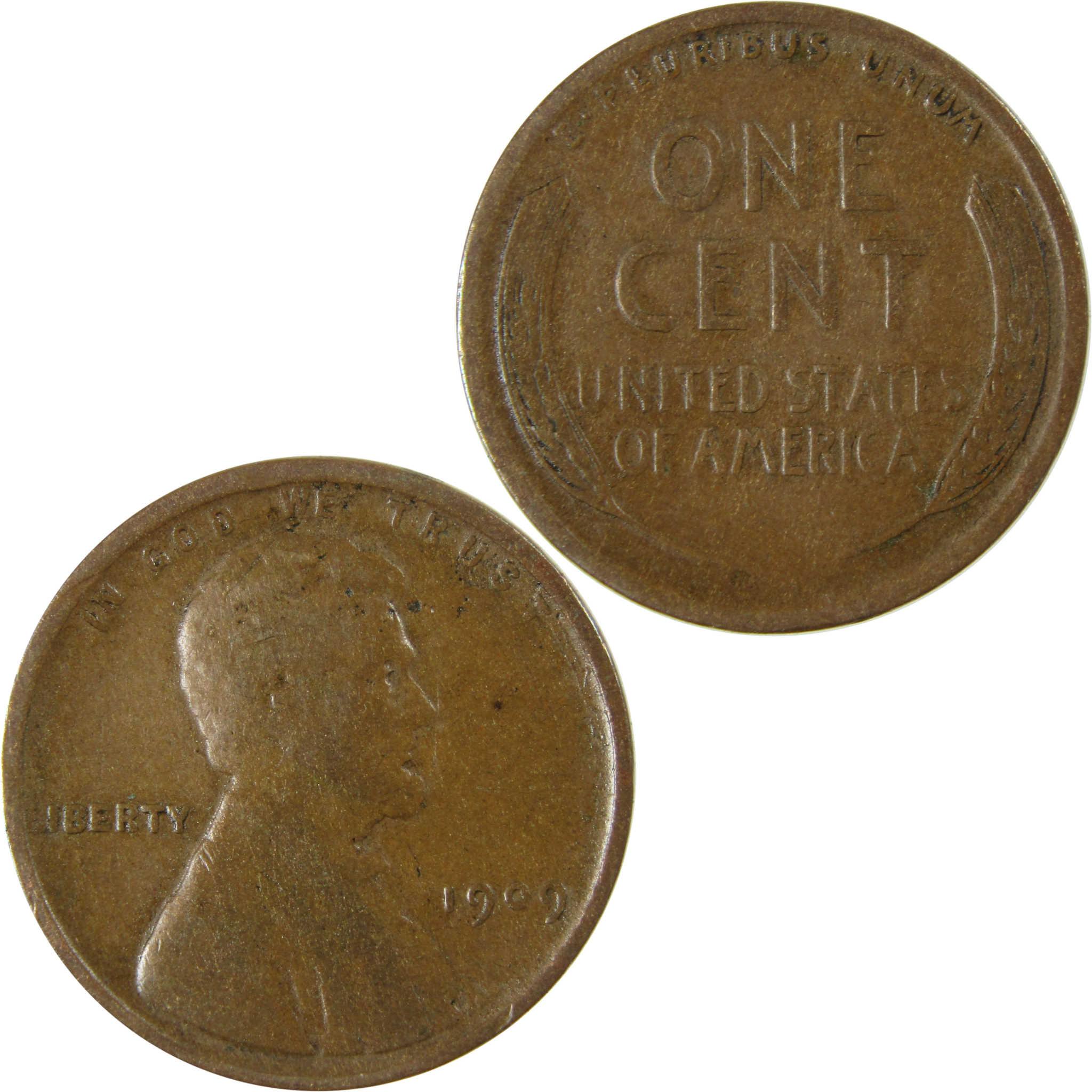 1909 Lincoln Wheat Cent VG Very Good Details Penny 1c Coin SKU:I26330