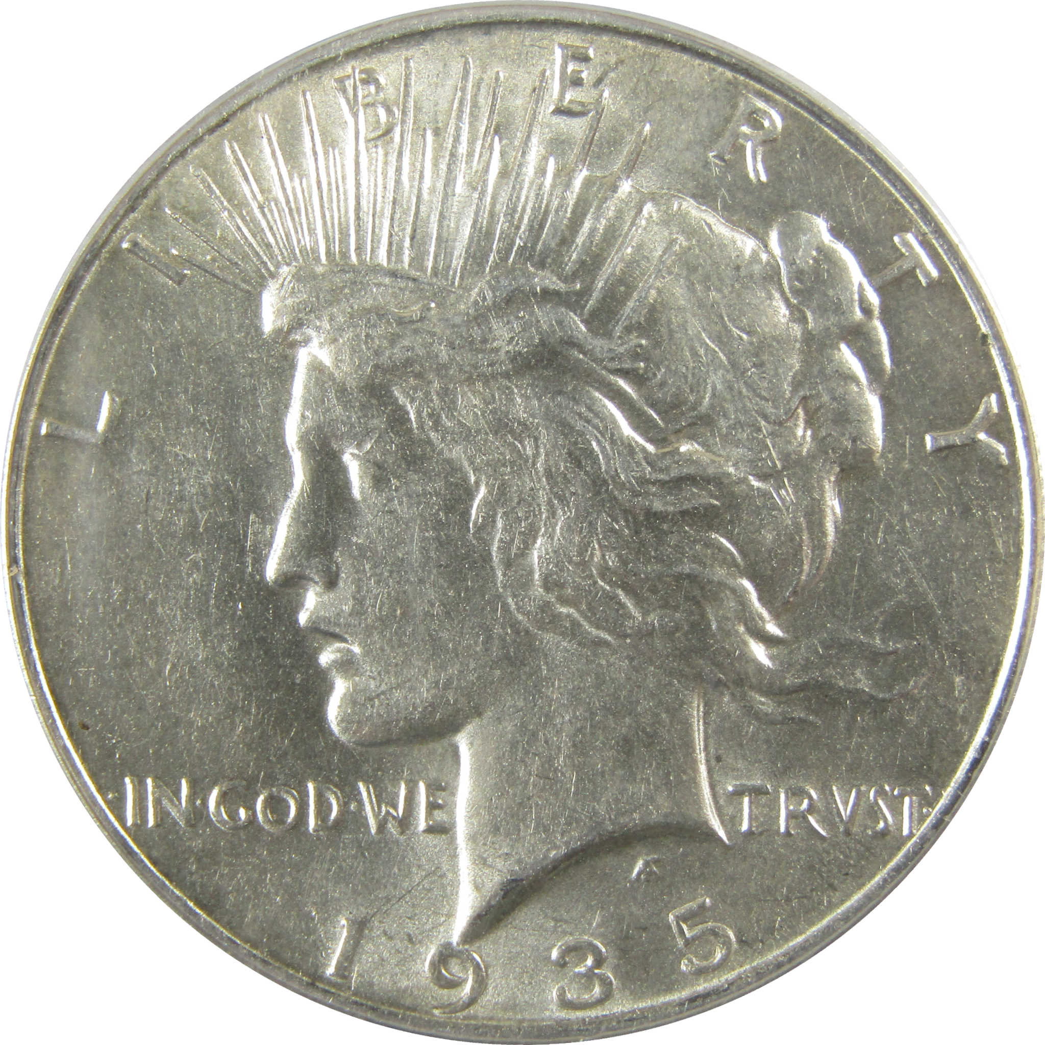 1935 S Peace Silver Dollar AU 55 ANACS $1 Coin Collectible SKU:I28082