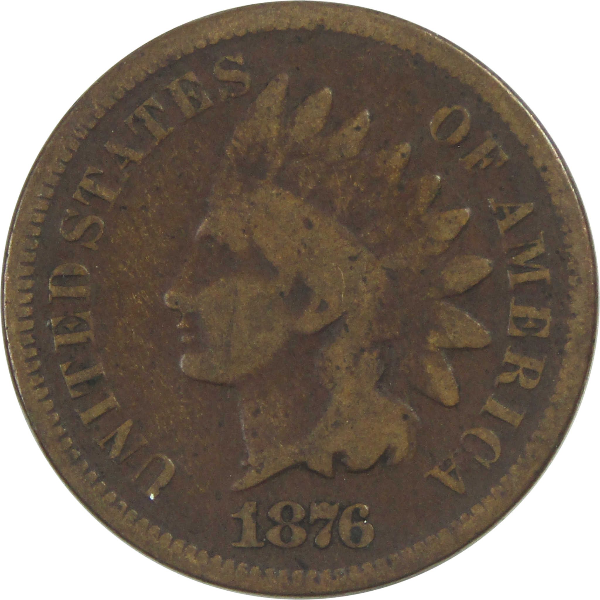 1876 Indian Head Cent G Good Penny 1c Coin SKU:I15552