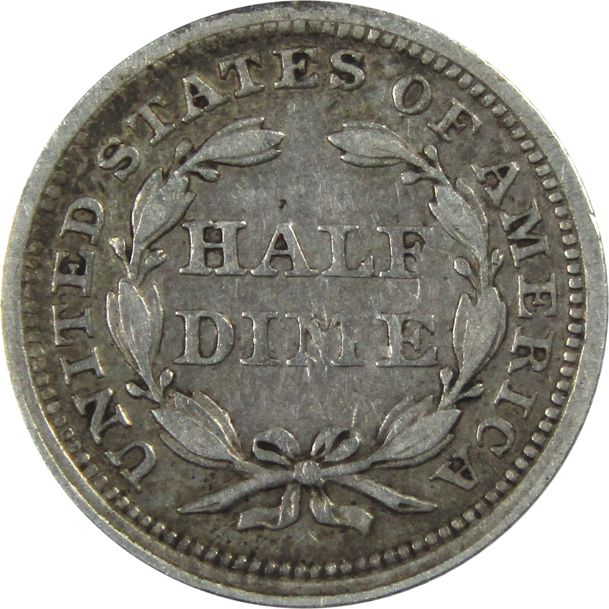 1854 Seated Liberty Half Dime VF Very Fine Silver 5c Coin SKU:CPC6850