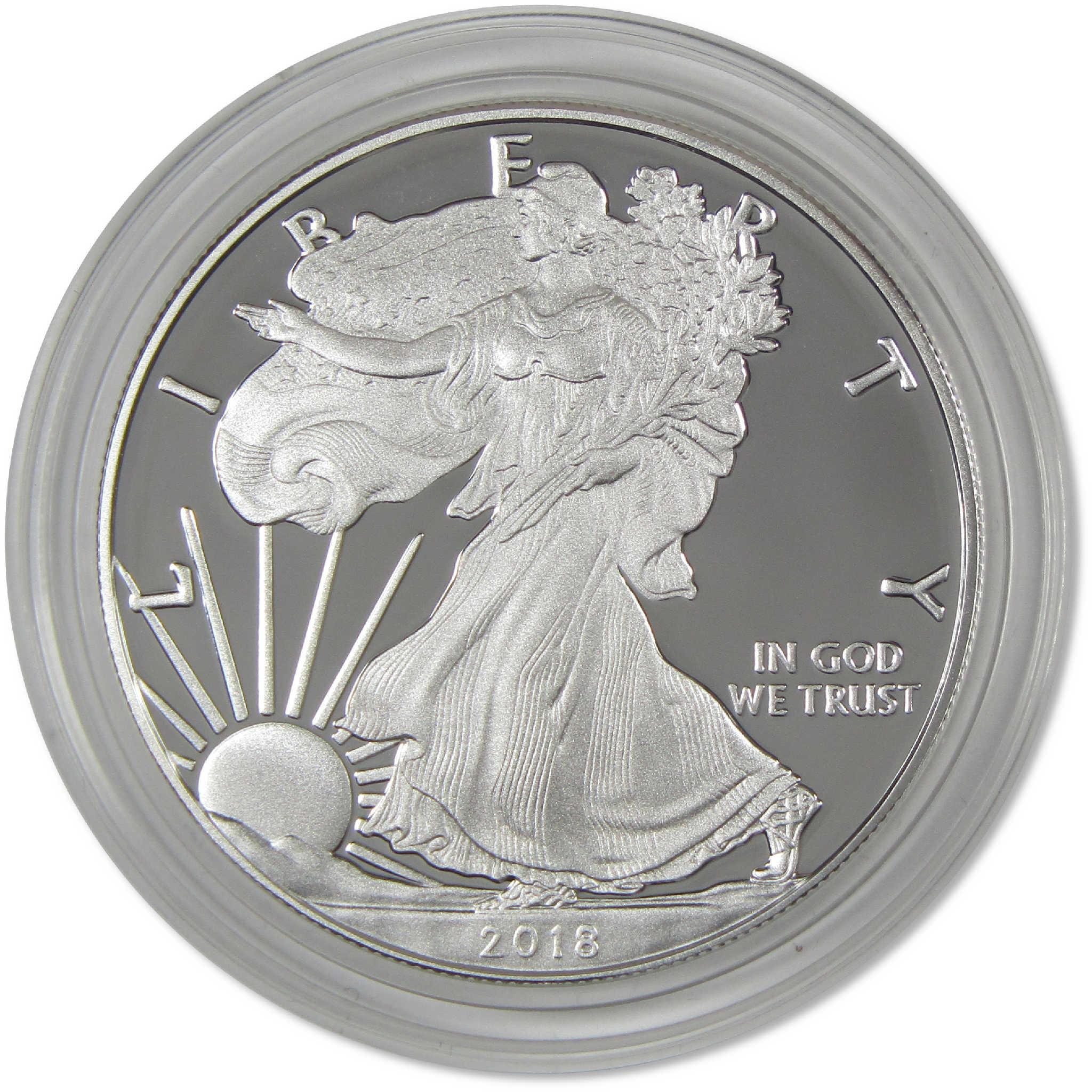 2018 W American Silver Eagle Bullion Proof $1 Coin Collectible OGP COA