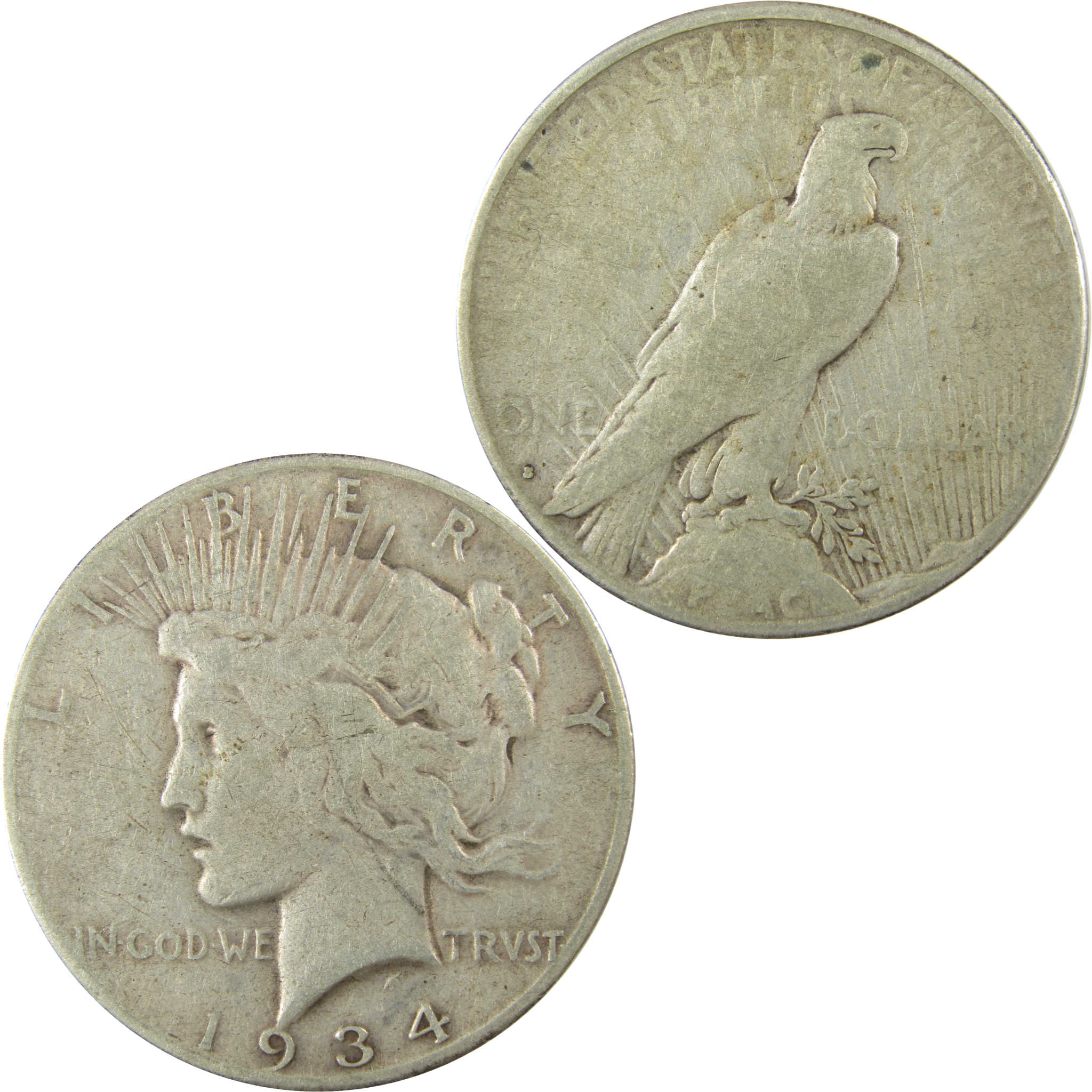 1934 S Peace Silver Dollar F Fine $1 Coin Collectible SKU:CP1594